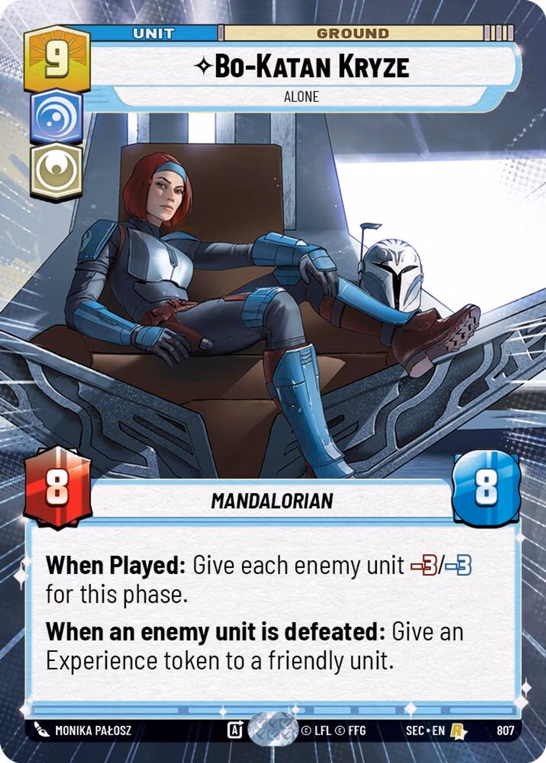 Bo-Katan Kryze - Alone SEC-807 Hyperspace Foil Star Wars Unlimited card