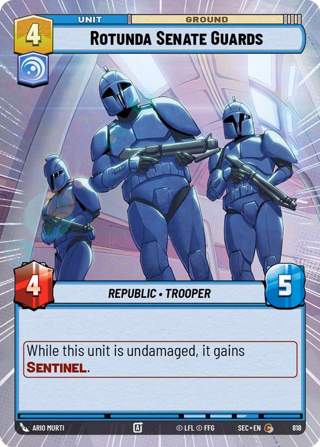 Rotunda Senate Guards SEC-819 Hyperspace Foil Star Wars Unlimited card