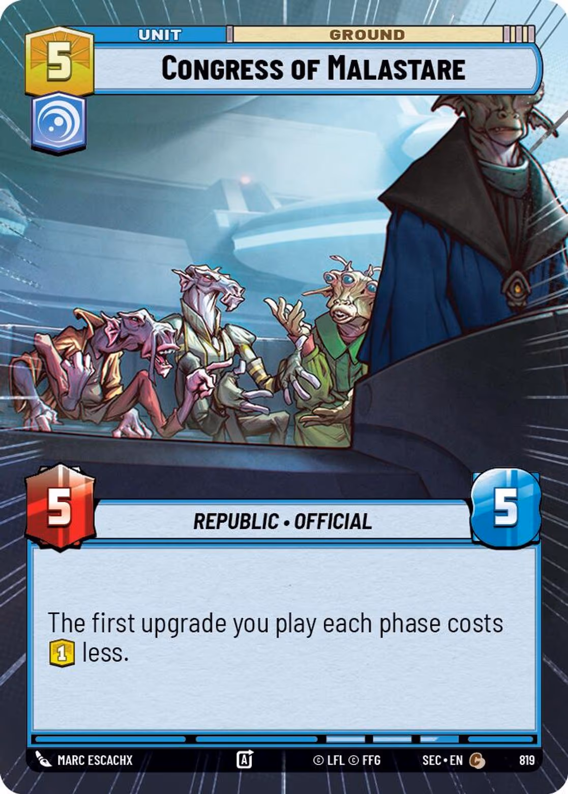Congress of Malastare SEC-820 Hyperspace Foil Star Wars Unlimited card