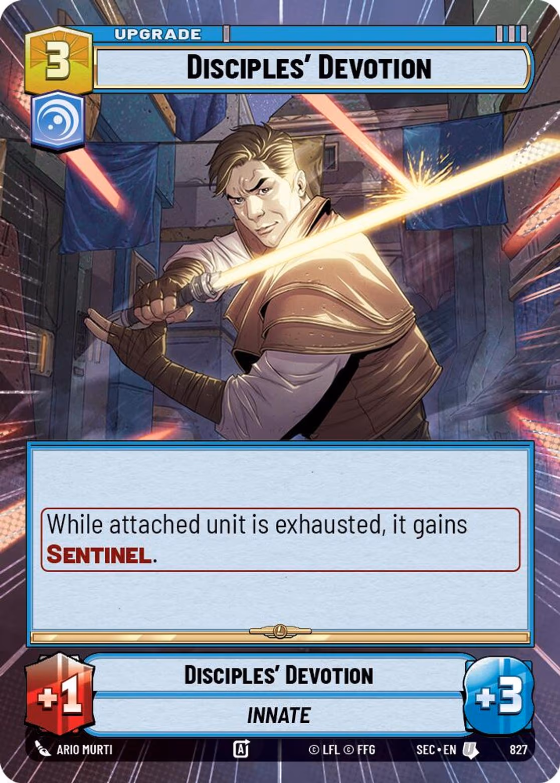 Disciples' Devotion SEC-827 Hyperspace Foil Star Wars Unlimited card