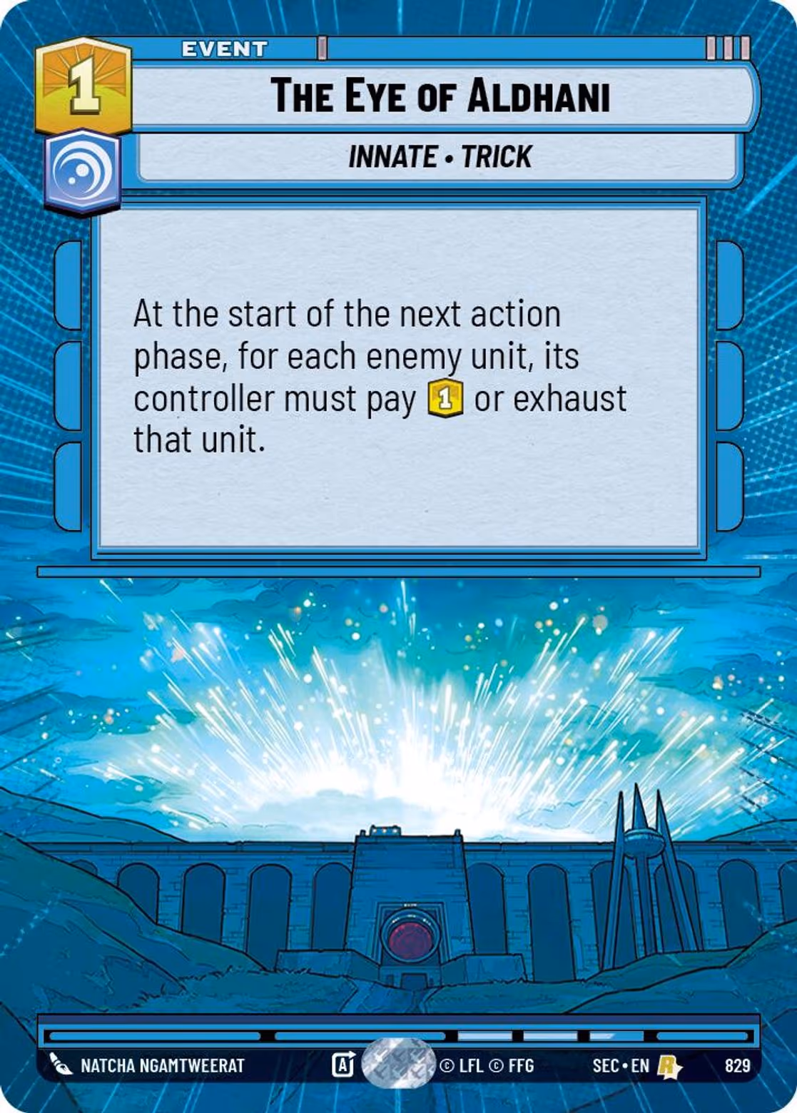 The Eye of Aldhani SEC-829 Hyperspace Foil Star Wars Unlimited card