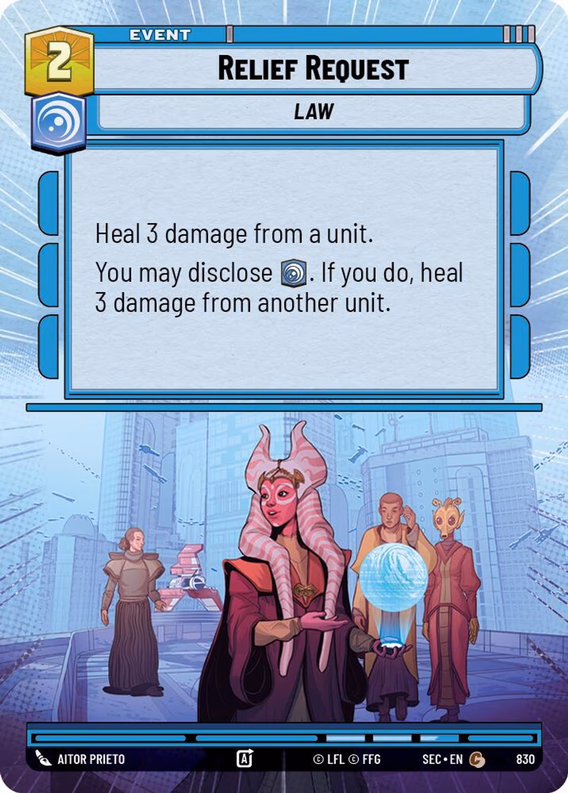 Relief Request SEC-830 Hyperspace Foil Star Wars Unlimited card