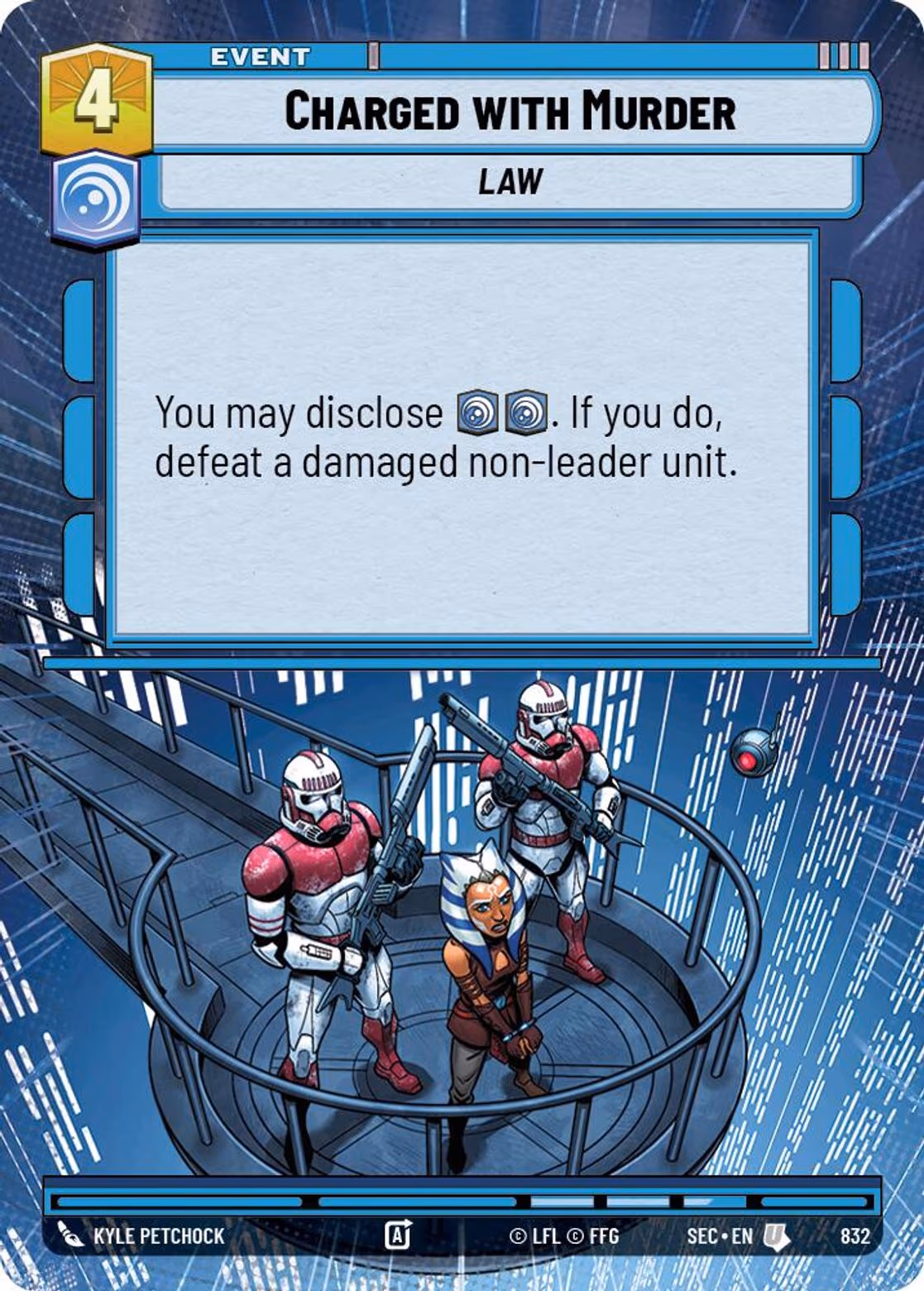 Charged with Murder SEC-832 Hyperspace Foil Star Wars Unlimited card