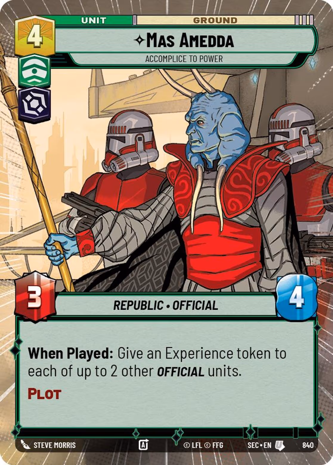 Mas Amedda - Accomplice to Power SEC-840 Hyperspace Foil Star Wars Unlimited card