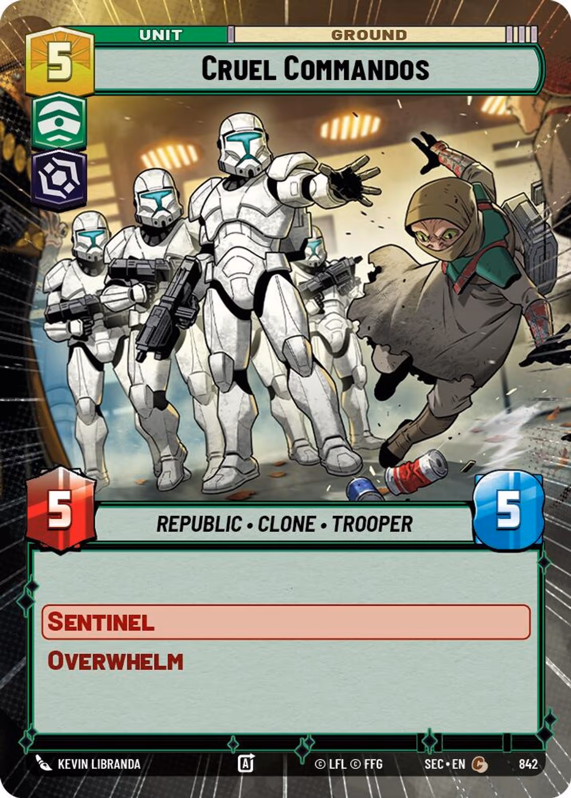 Cruel Commandos SEC-842 Hyperspace Foil Star Wars Unlimited card
