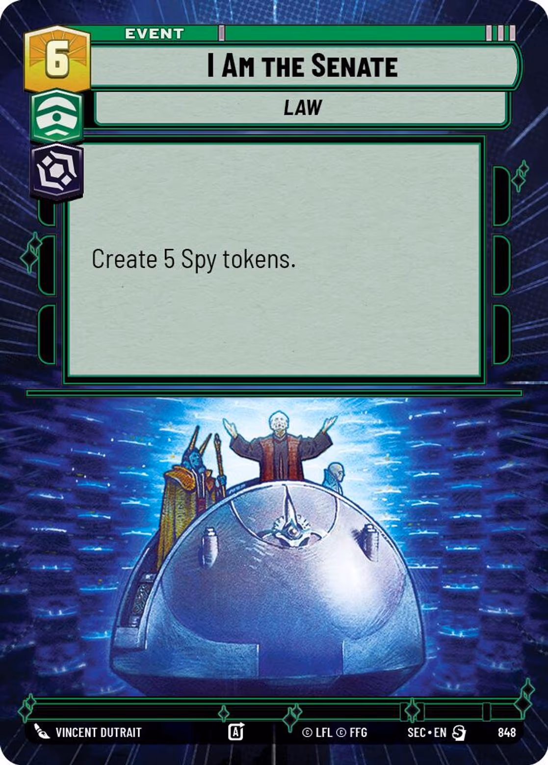 I Am the Senate SEC-848 Hyperspace Foil Star Wars Unlimited card