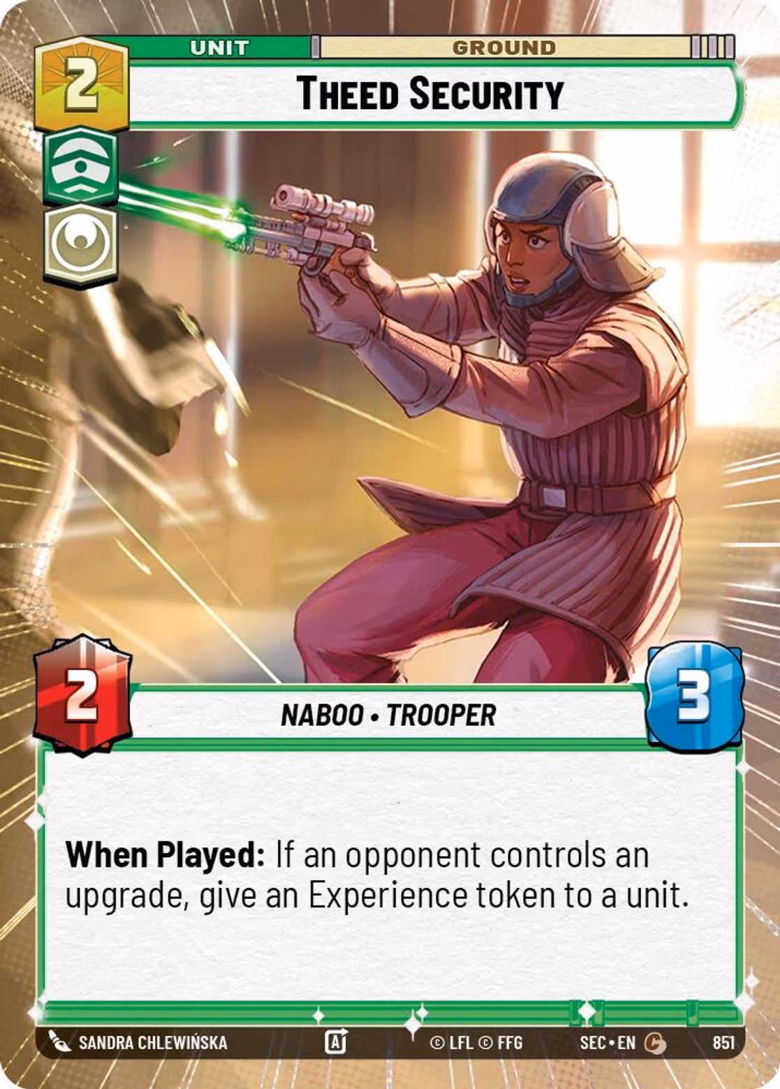 Theed Security SEC-851 Hyperspace Foil Star Wars Unlimited card