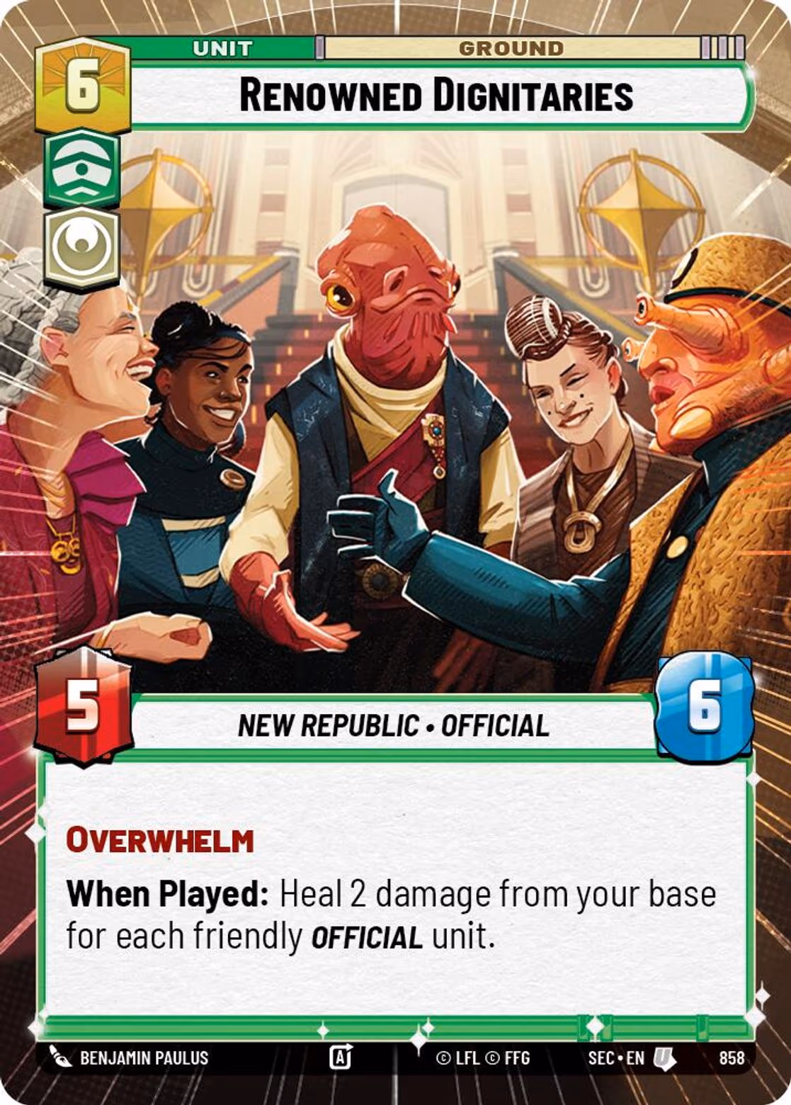 Renowned Dignitaries SEC-858 Hyperspace Foil Star Wars Unlimited card
