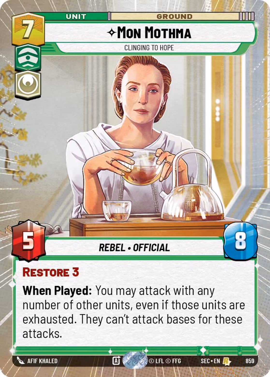 Mon Mothma - Clinging to Hope SEC-859 Hyperspace Foil Star Wars Unlimited card