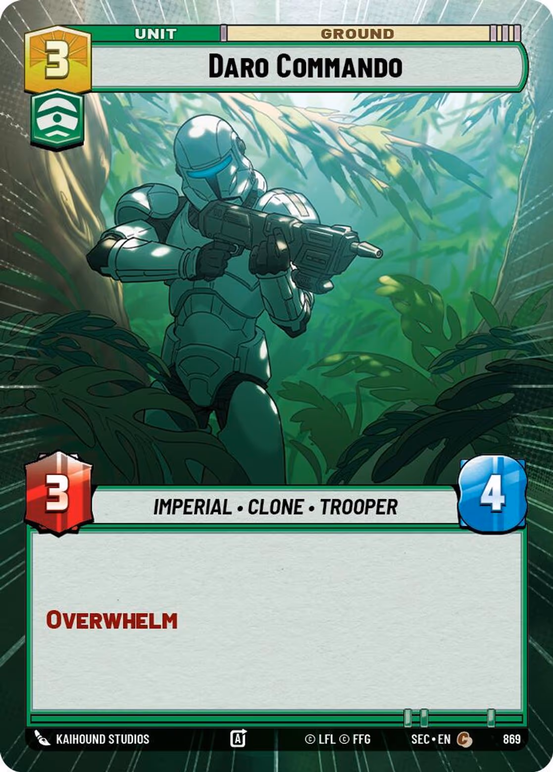 Daro Commando SEC-869 Hyperspace Foil Star Wars Unlimited card