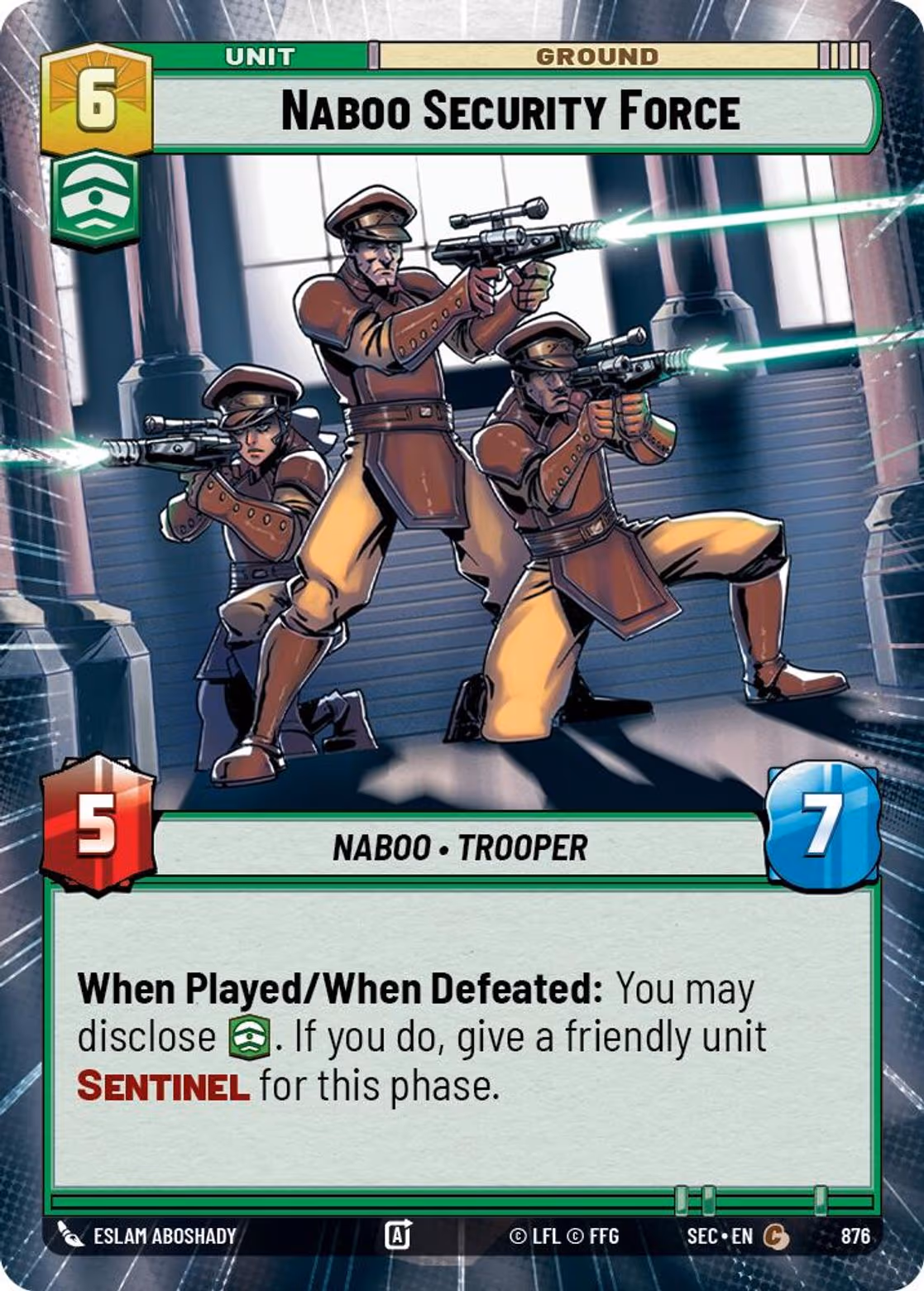 Naboo Security Force SEC-876 Hyperspace Foil Star Wars Unlimited card
