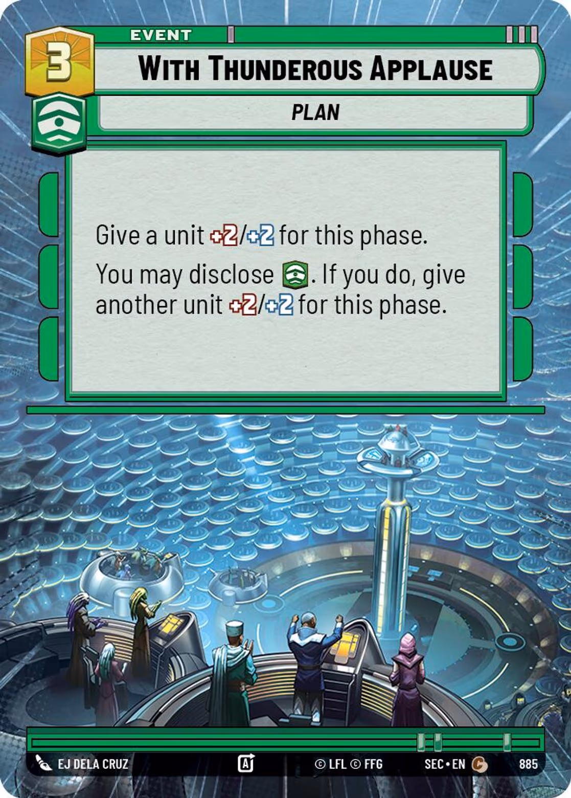 With Thunderous Applause SEC-885 Hyperspace Foil Star Wars Unlimited card