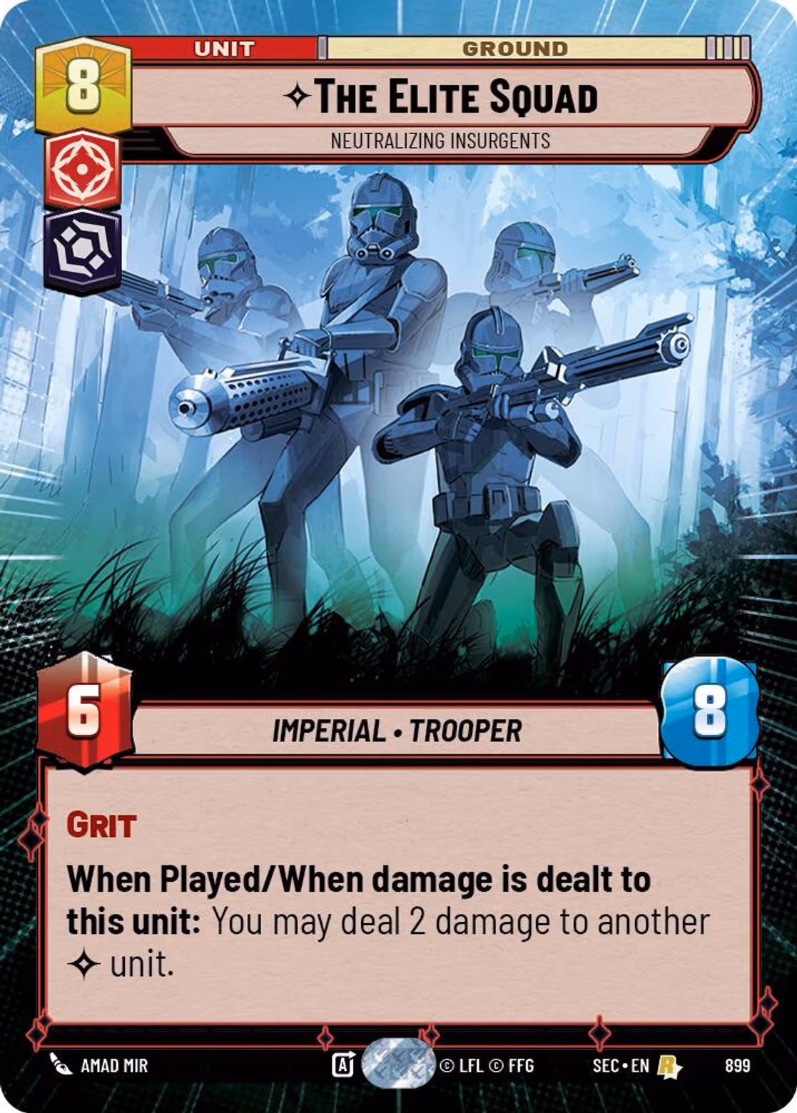 The Elite Squad - Neutralizing Insurgents SEC-899 Hyperspace Foil Star Wars Unlimited card