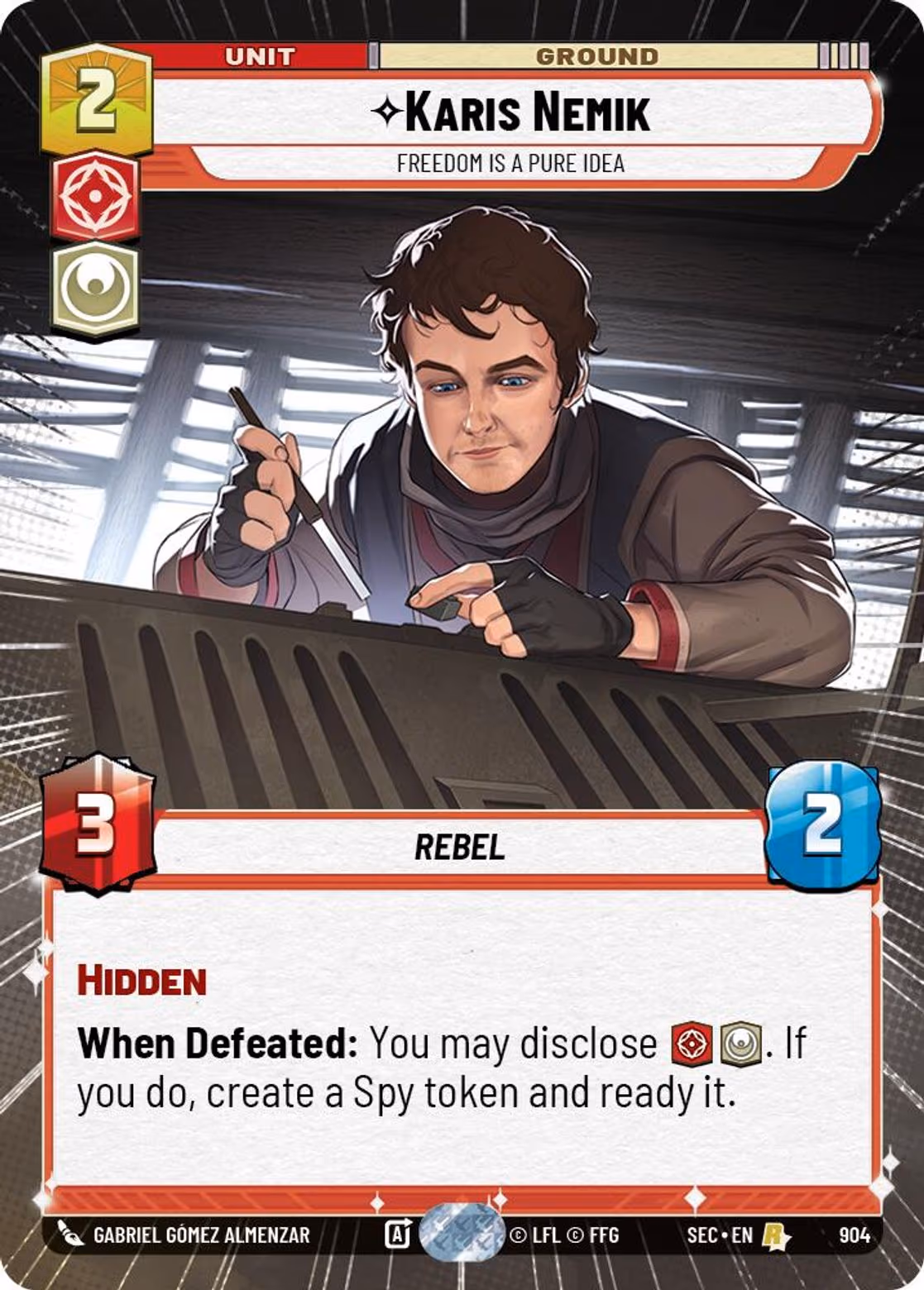 Karis Nemik - Freedom is a Pure Idea SEC-904 Hyperspace Foil Star Wars Unlimited card
