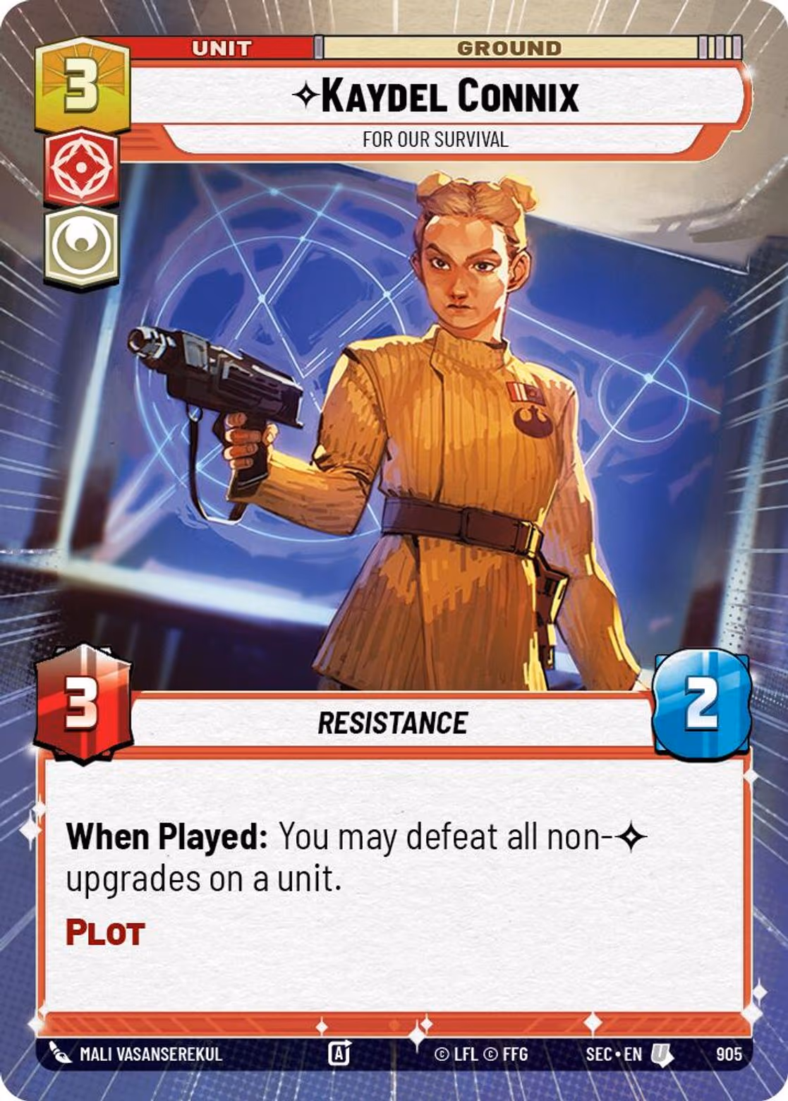 Kaydel Connix - For Our Survival SEC-905 Hyperspace Foil Star Wars Unlimited card