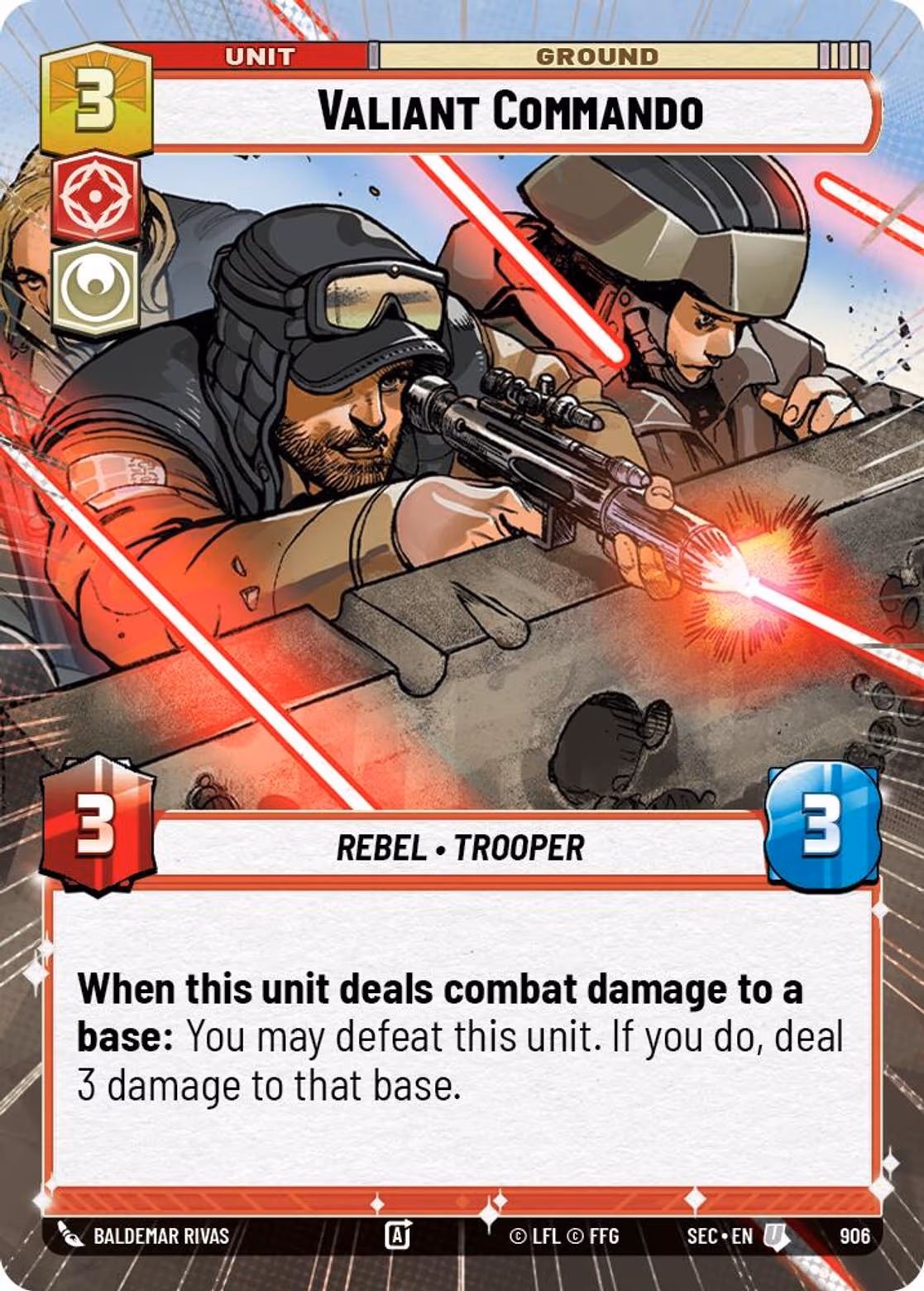 Valiant Commando SEC-906 Hyperspace Foil Star Wars Unlimited card