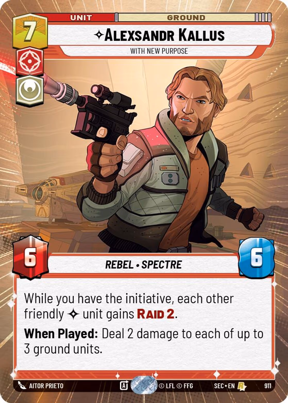 Alexsandr Kallus - With New Purpose SEC-911 Hyperspace Foil Star Wars Unlimited card