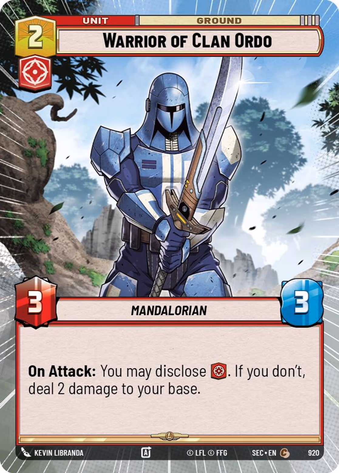 Warrior of Clan Ordo SEC-920 Hyperspace Foil Star Wars Unlimited card
