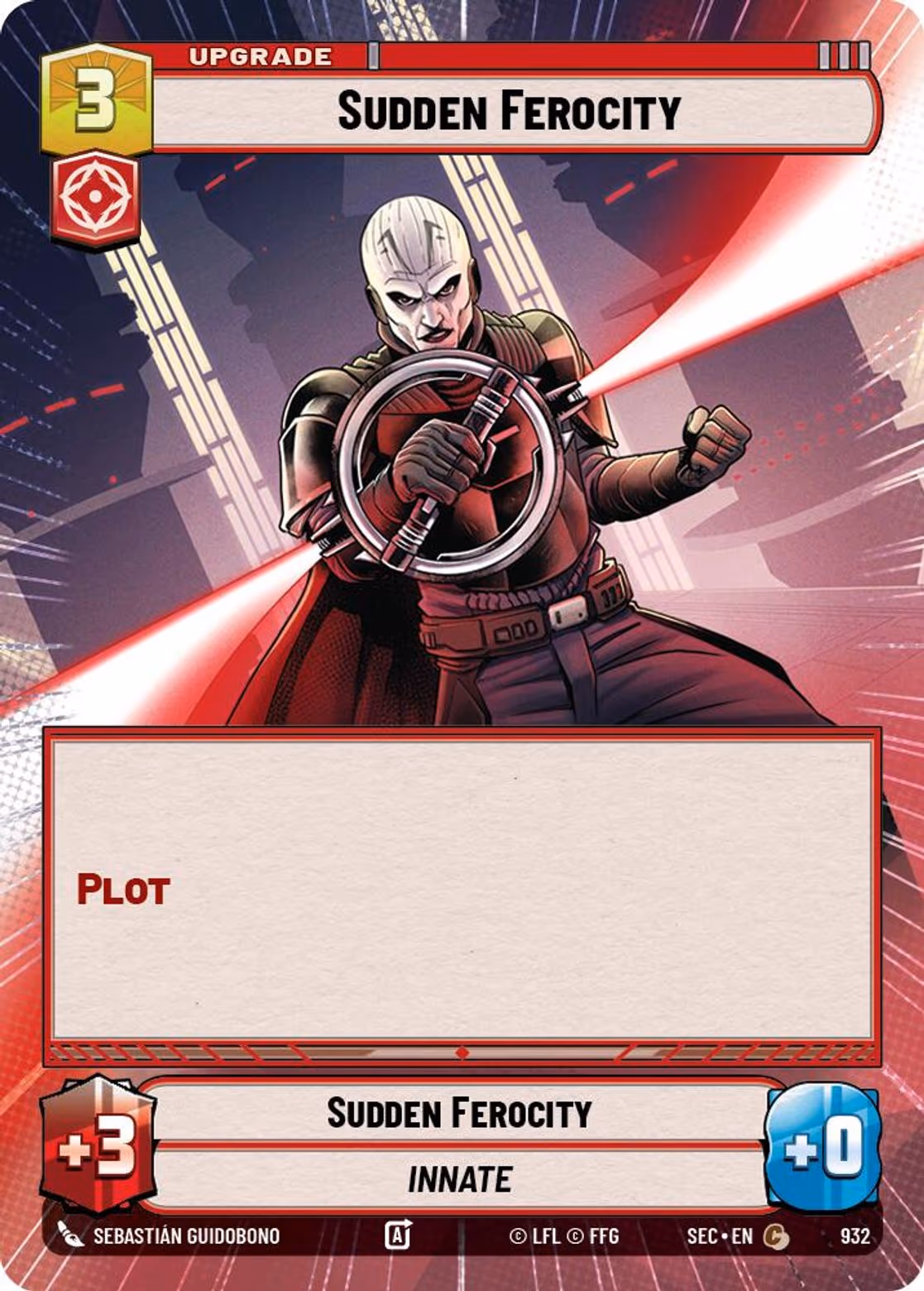 Sudden Ferocity SEC-932 Hyperspace Foil Star Wars Unlimited card