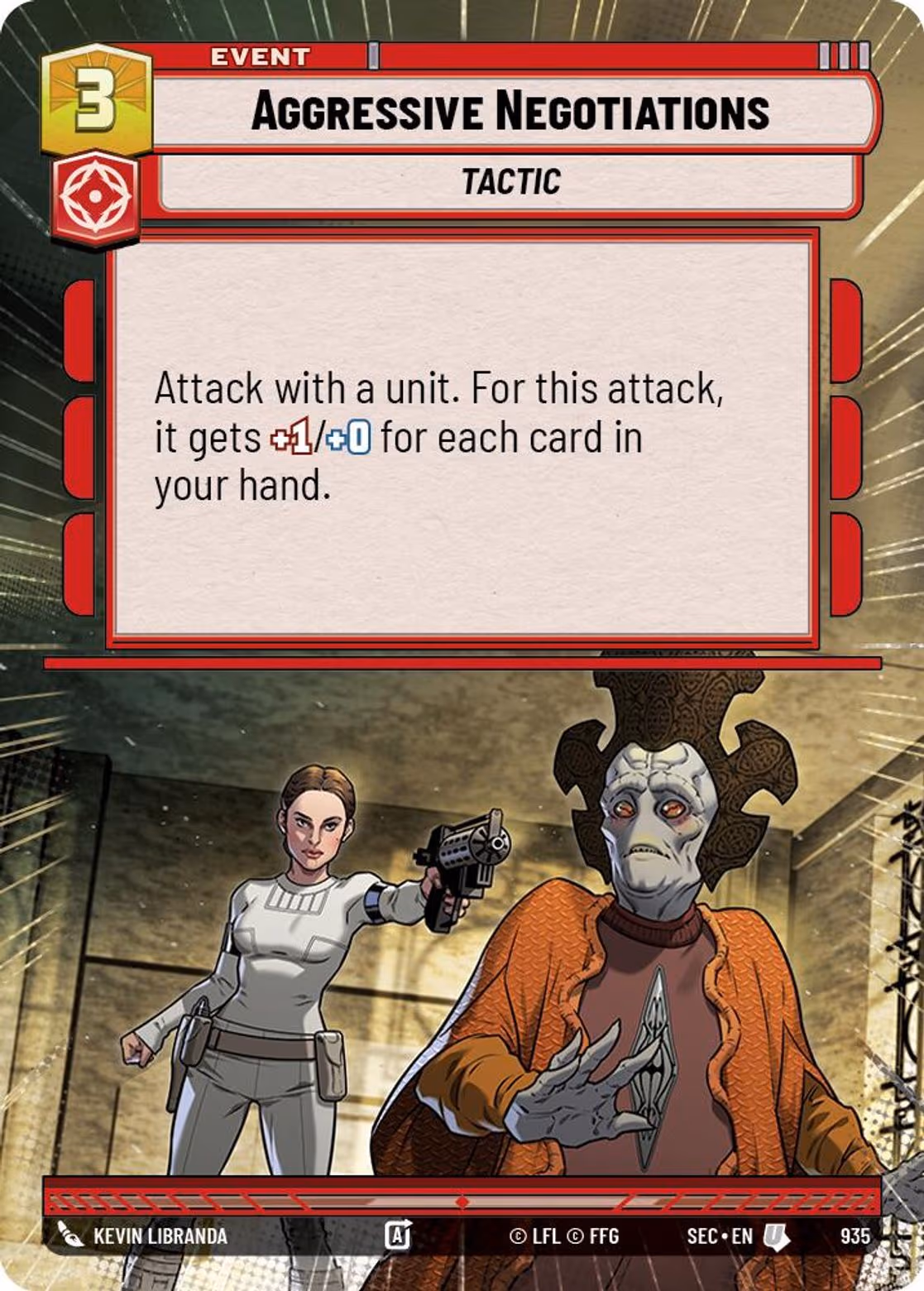 Aggressive Negotiations SEC-935 Hyperspace Foil Star Wars Unlimited card