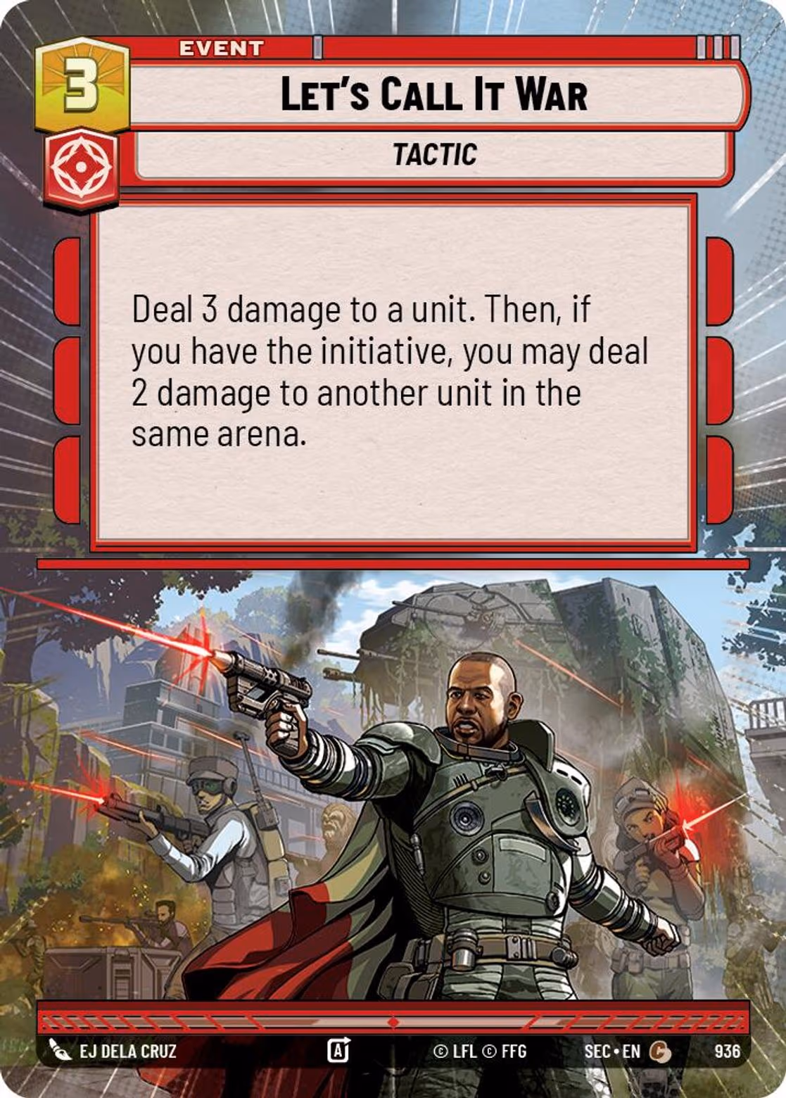 Let's Call It War SEC-936 Hyperspace Foil Star Wars Unlimited card