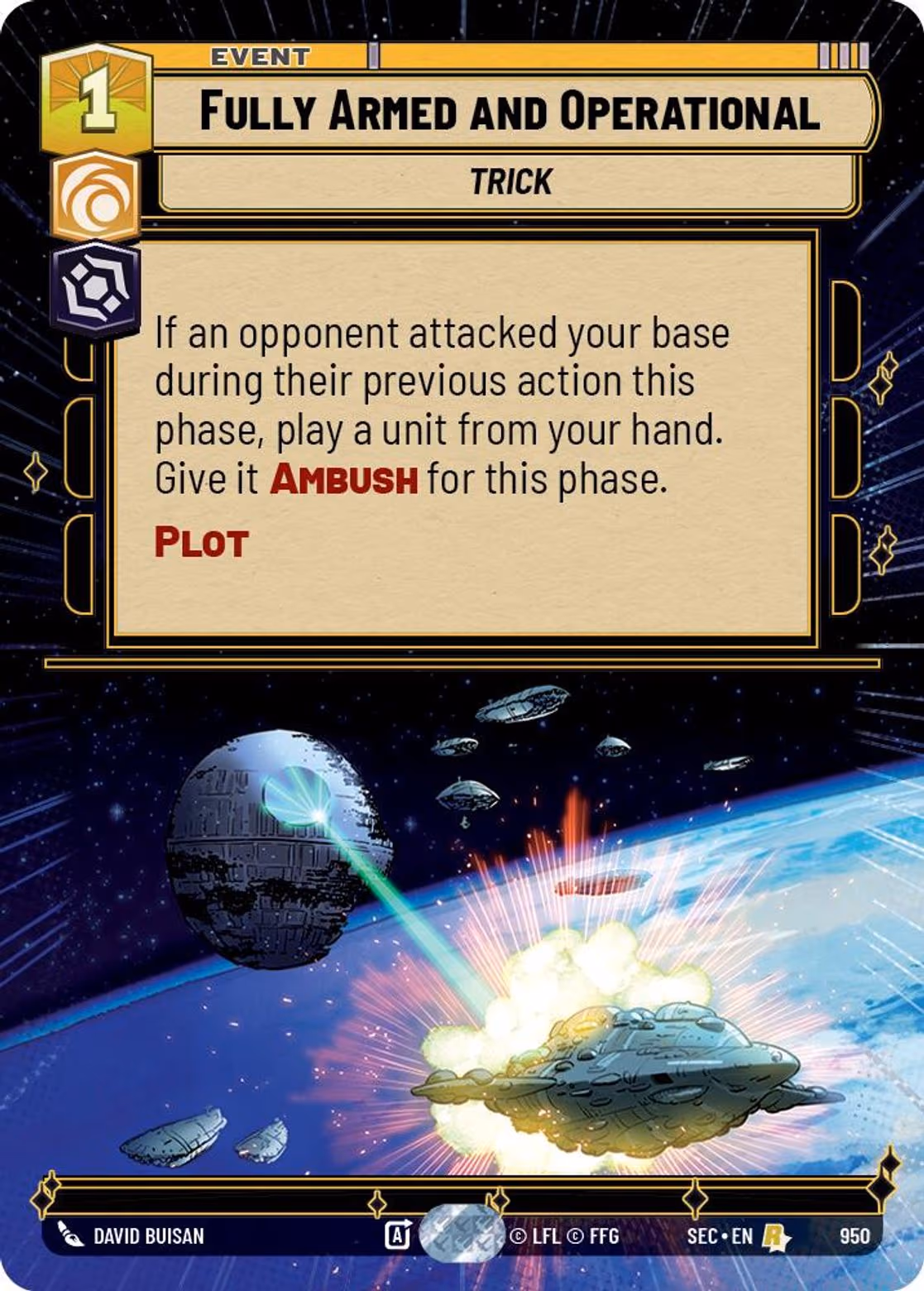 Fully Armed and Operational SEC-950 Hyperspace Foil Star Wars Unlimited card