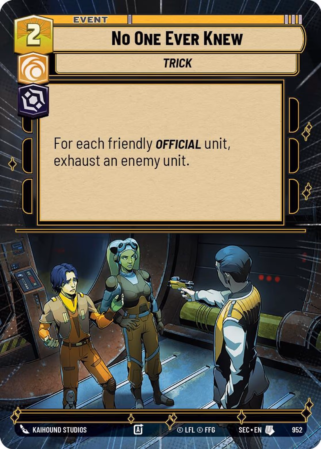 No One Ever Knew SEC-952 Hyperspace Foil Star Wars Unlimited card