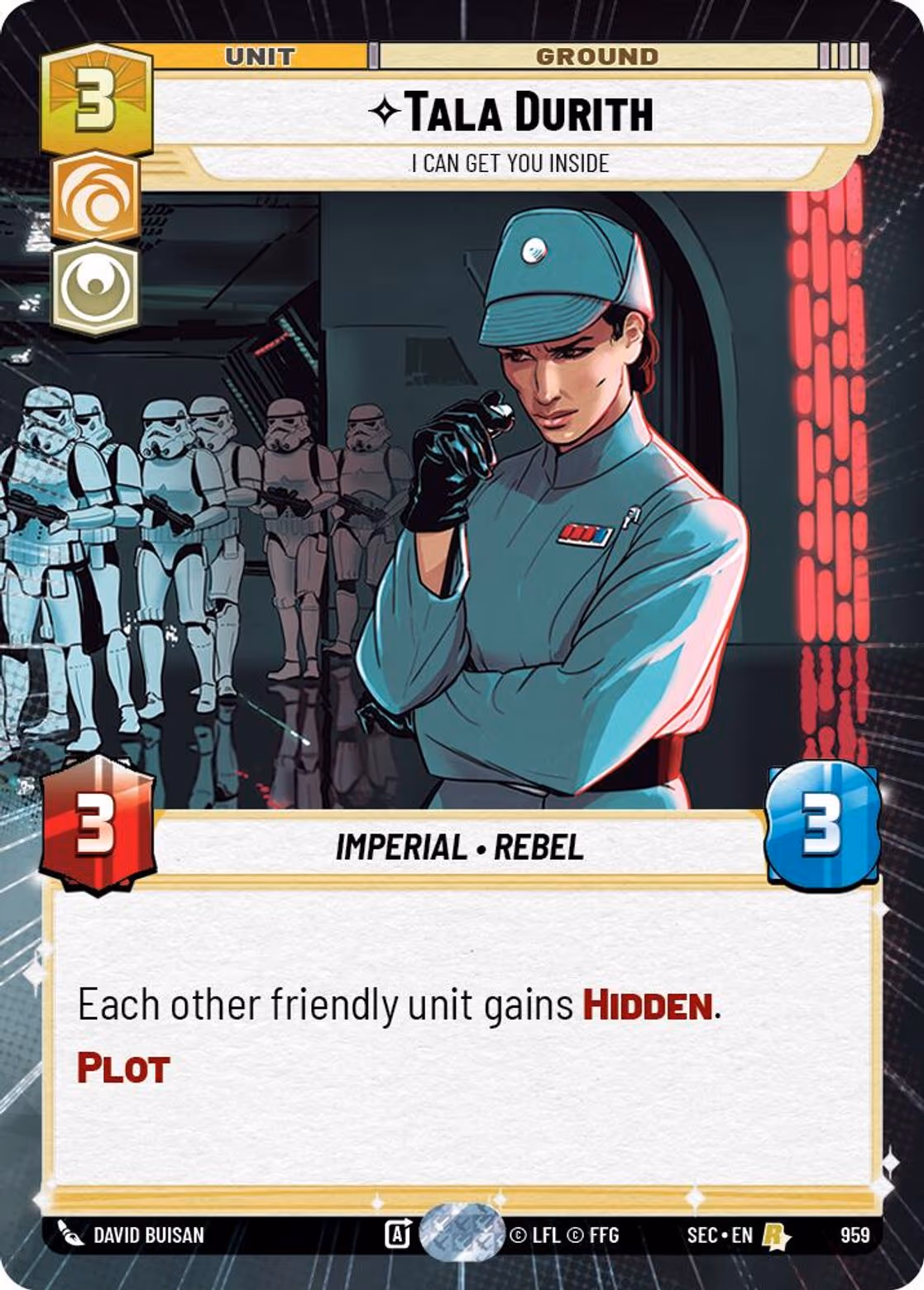 Tala Durith - I Can Get You Inside SEC-959 Hyperspace Foil Star Wars Unlimited card