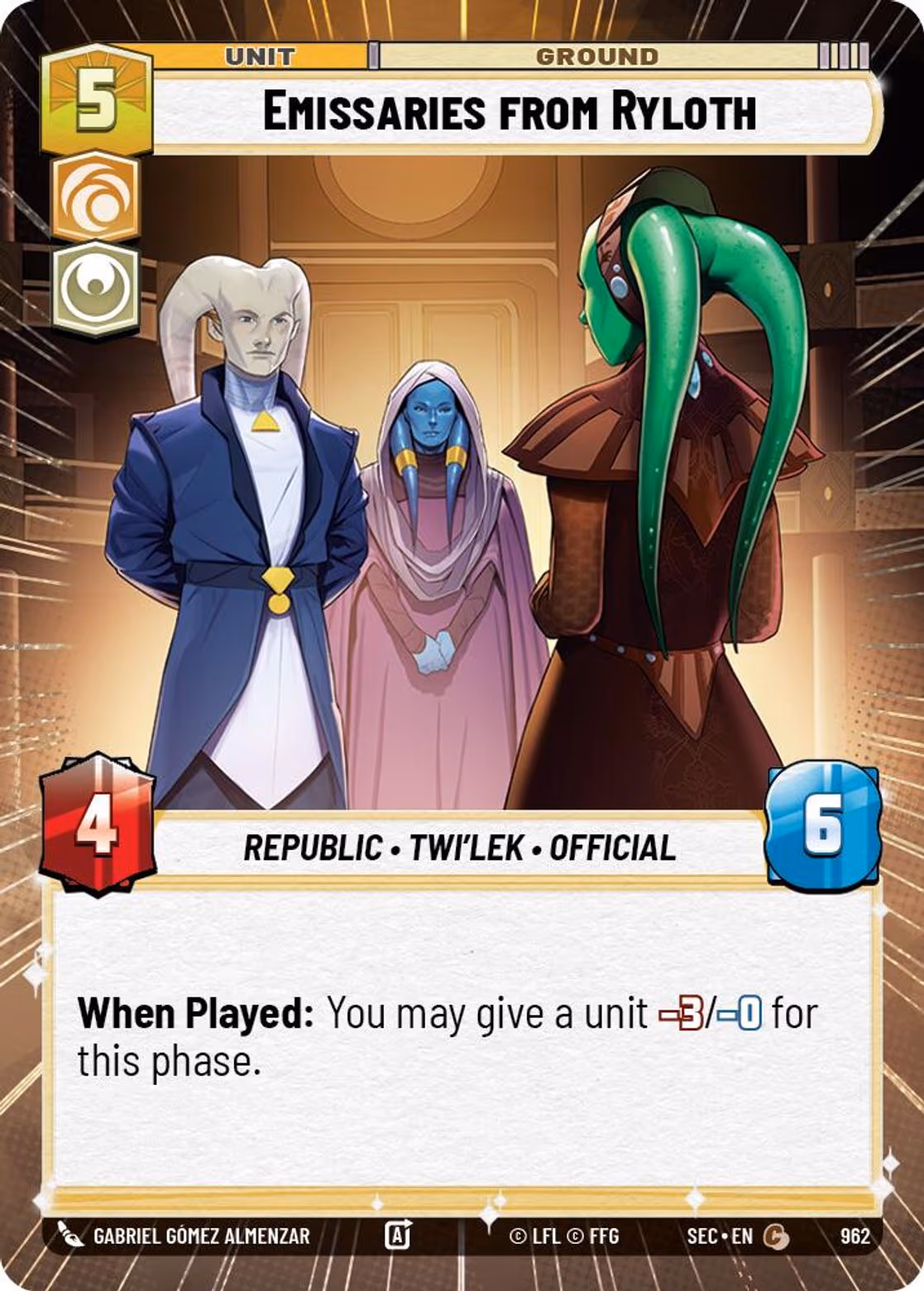 Emissaries from Ryloth SEC-962 Hyperspace Foil Star Wars Unlimited card