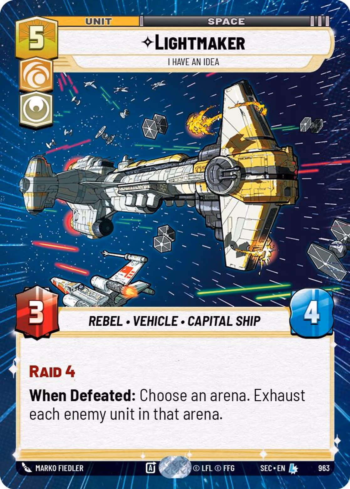 Lightmaker - I Have An Idea SEC-963 Hyperspace Foil Star Wars Unlimited card