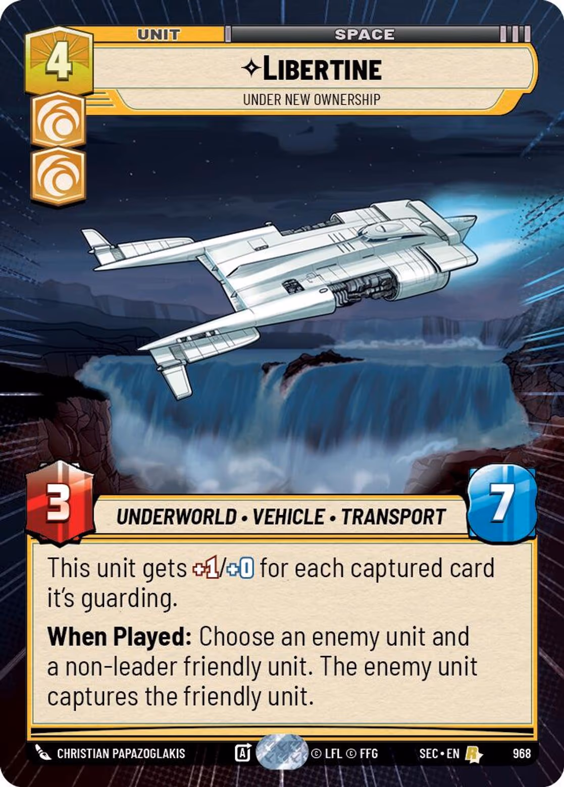 Libertine - Under New Ownership SEC-968 Hyperspace Foil Star Wars Unlimited card