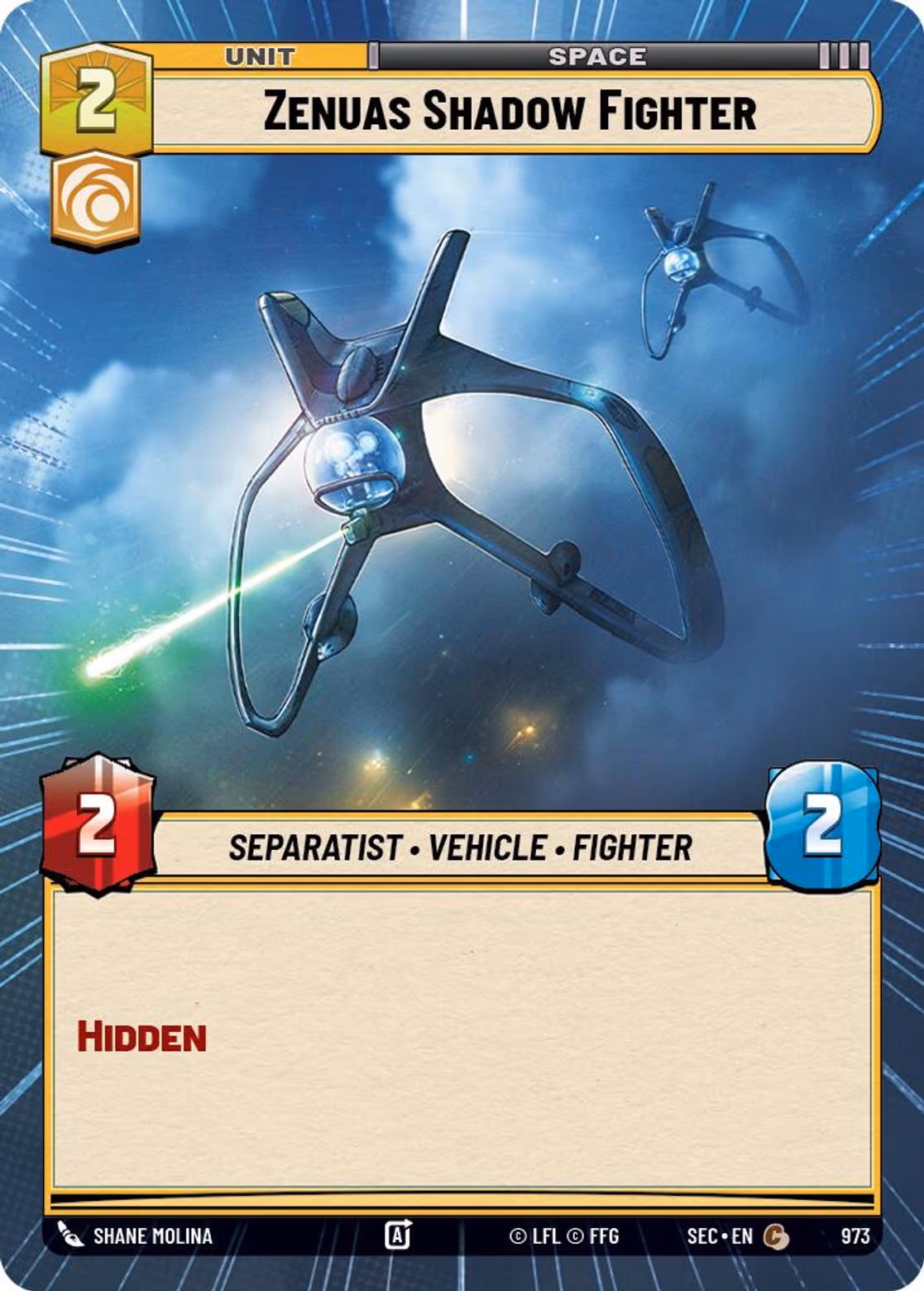 Zenuas Shadow Fighter SEC-973 Hyperspace Foil Star Wars Unlimited card
