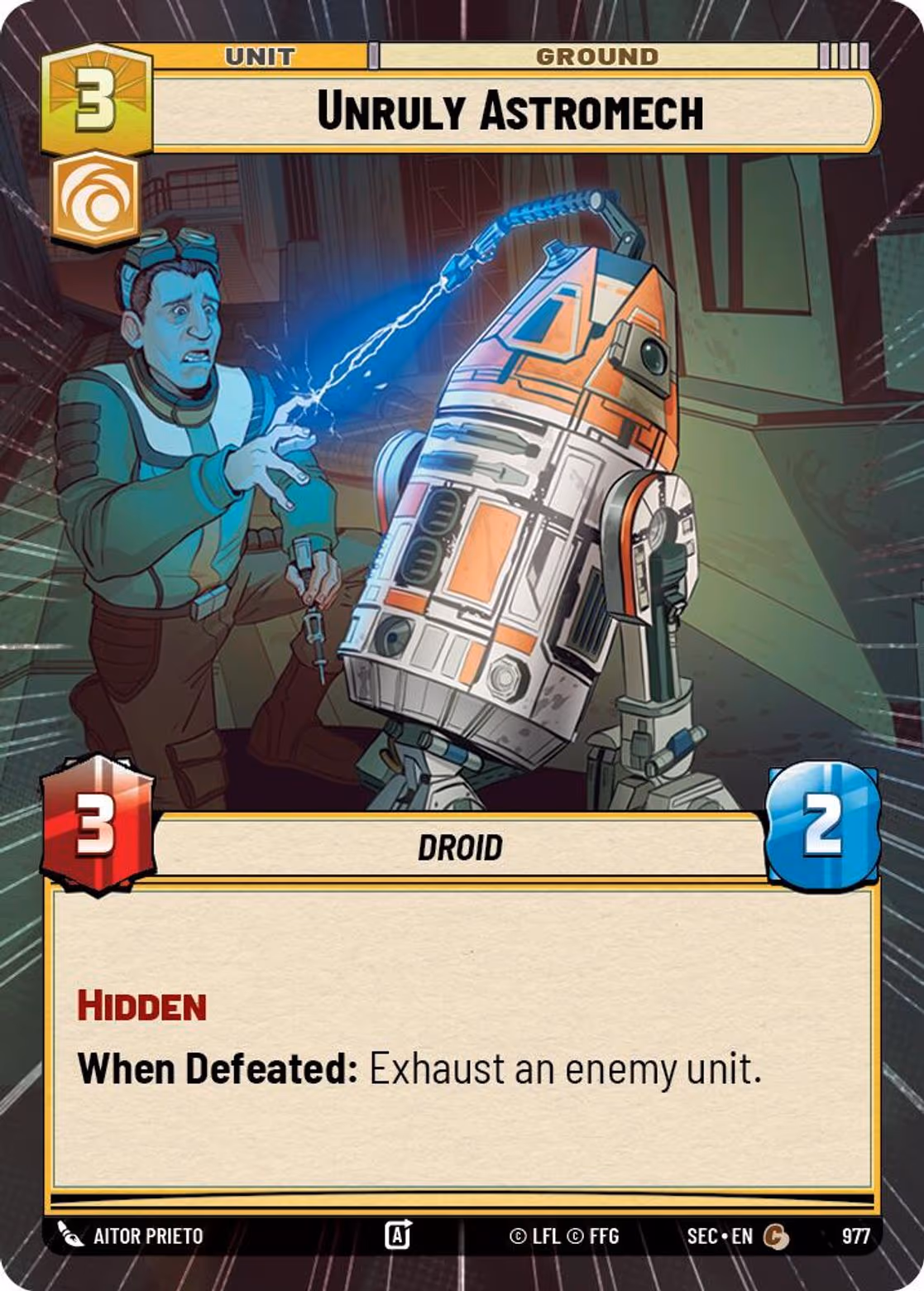 Unruly Astromech SEC-977 Hyperspace Foil Star Wars Unlimited card