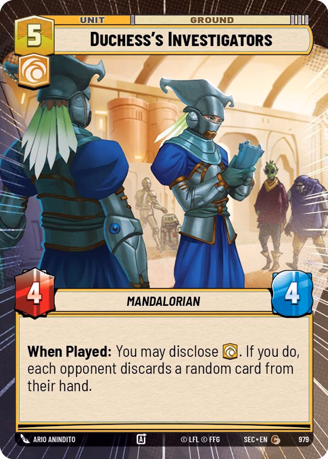 Duchess's Investigators SEC-979 Hyperspace Foil Star Wars Unlimited card