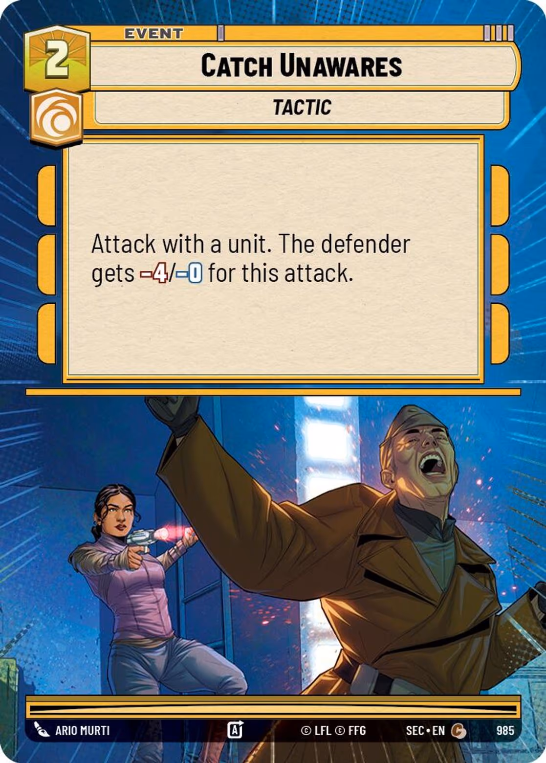 Catch Unawares SEC-985 Hyperspace Foil Star Wars Unlimited card