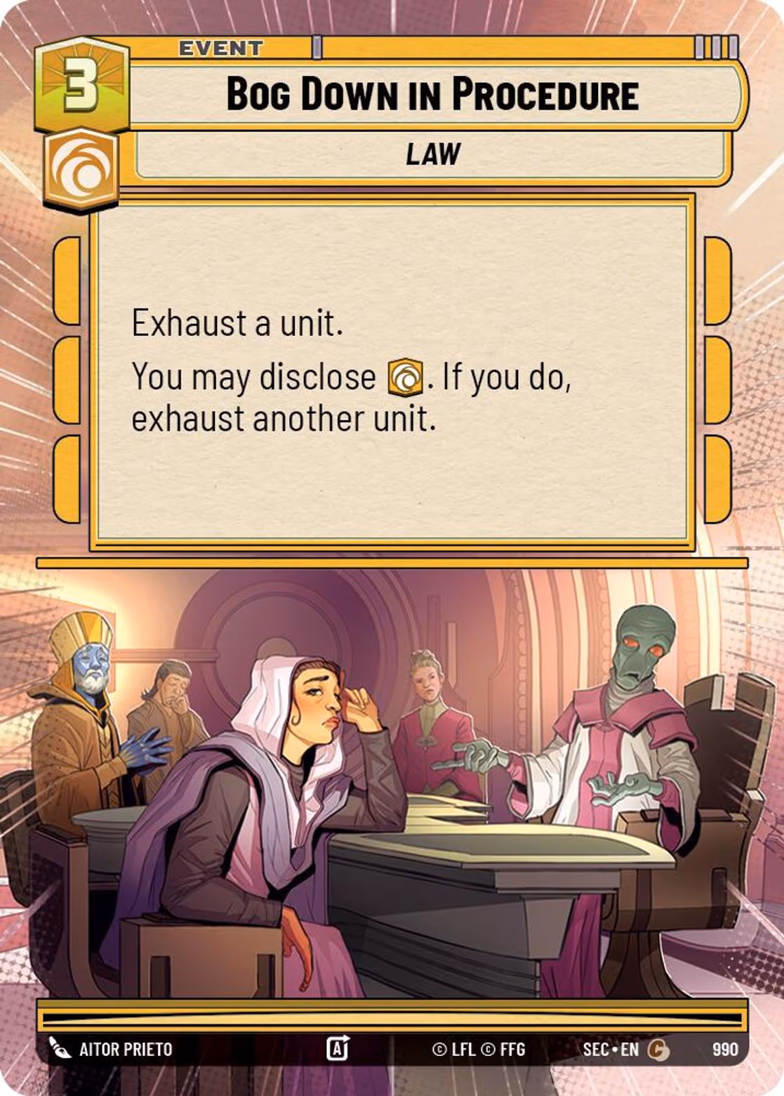 Bog Down in Procedure SEC-990 Hyperspace Foil Star Wars Unlimited card