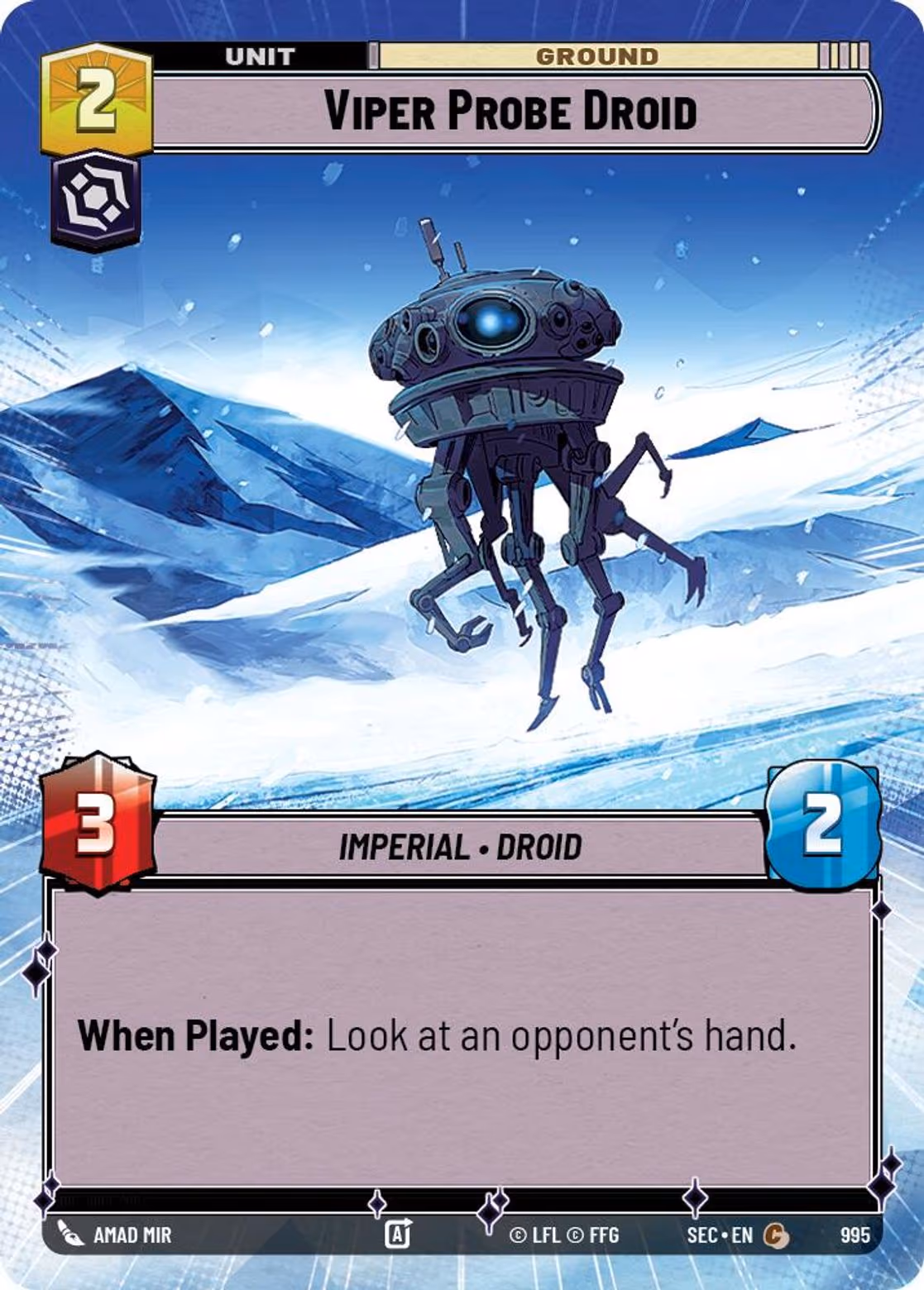Viper Probe Droid SEC-995 Hyperspace Foil Star Wars Unlimited card