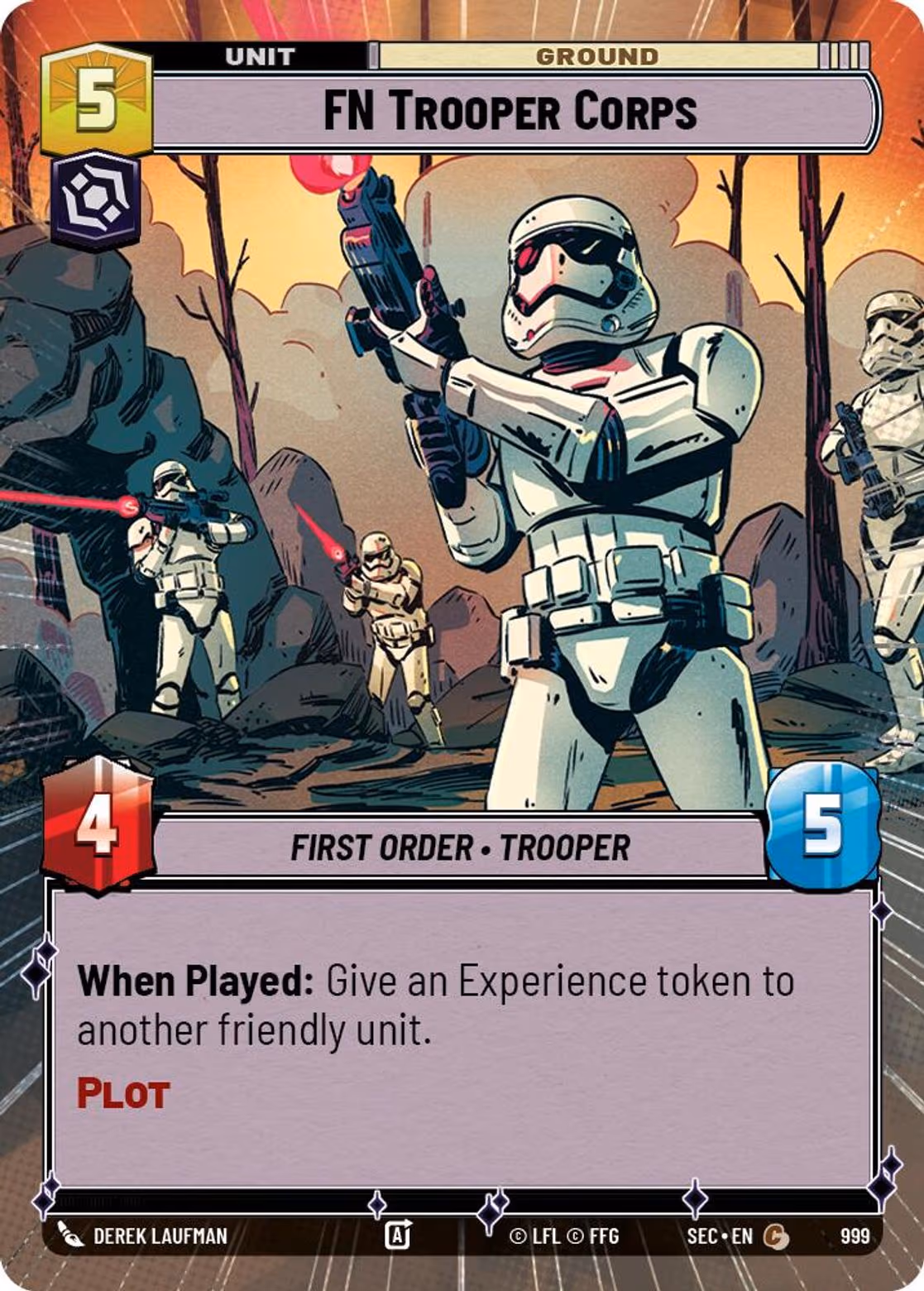 FN Trooper Corps SEC-999 Hyperspace Foil Star Wars Unlimited card