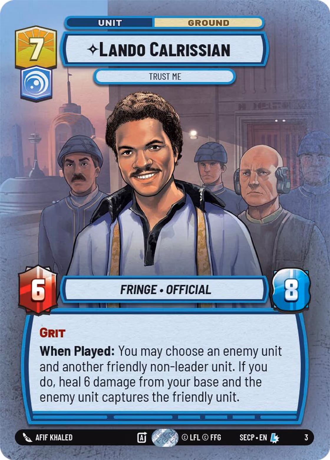 Lando Calrissian - Trust Me SECOP-03 Star Wars Unlimited card