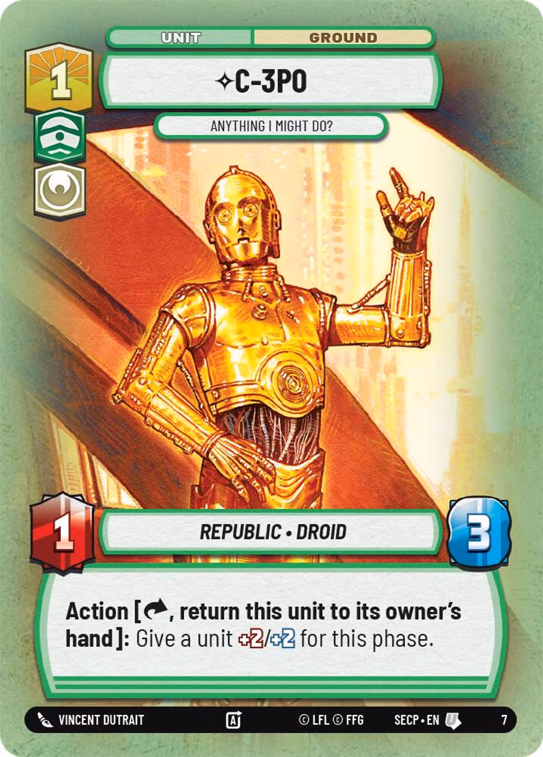 C-3P0 - Anything I Might Do? SECOP-07 Star Wars Unlimited card