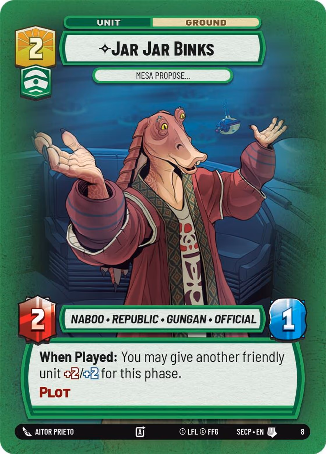 Jar Jar Binks - Mesa Propose SECOP-08 Star Wars Unlimited card