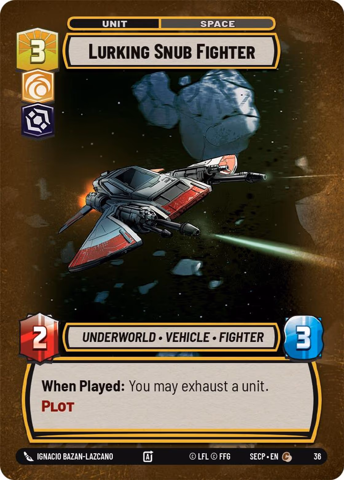 Lurking Snub Fighter SECOP-36 OP Promo Foil Star Wars Unlimited card