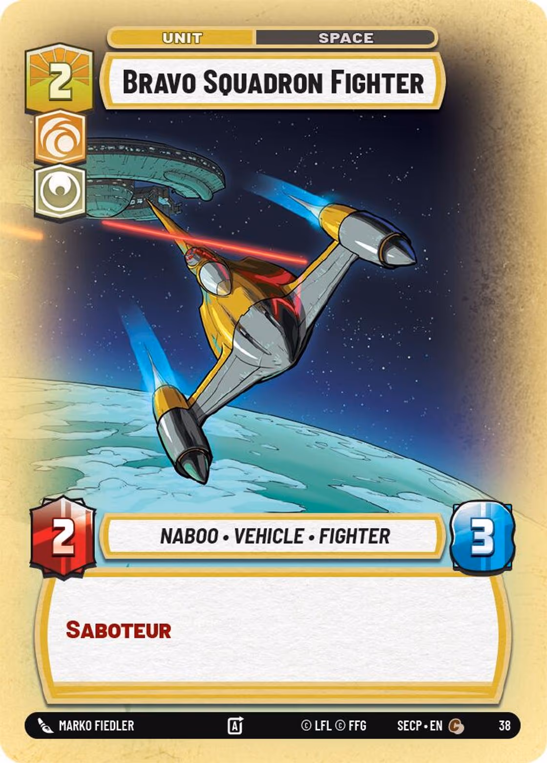 Bravo Squadron Fighter SECOP-38 OP Promo Foil Star Wars Unlimited card