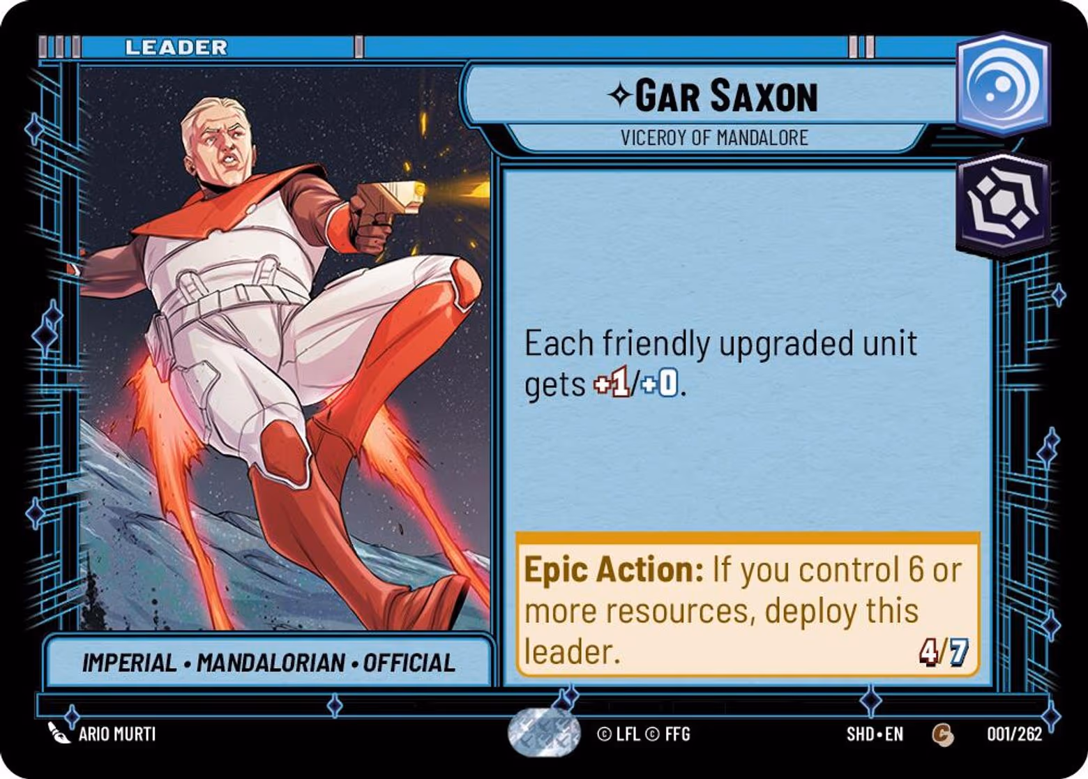 Gar Saxon - Viceroy of Mandalore SHD-001 Star Wars Unlimited card
