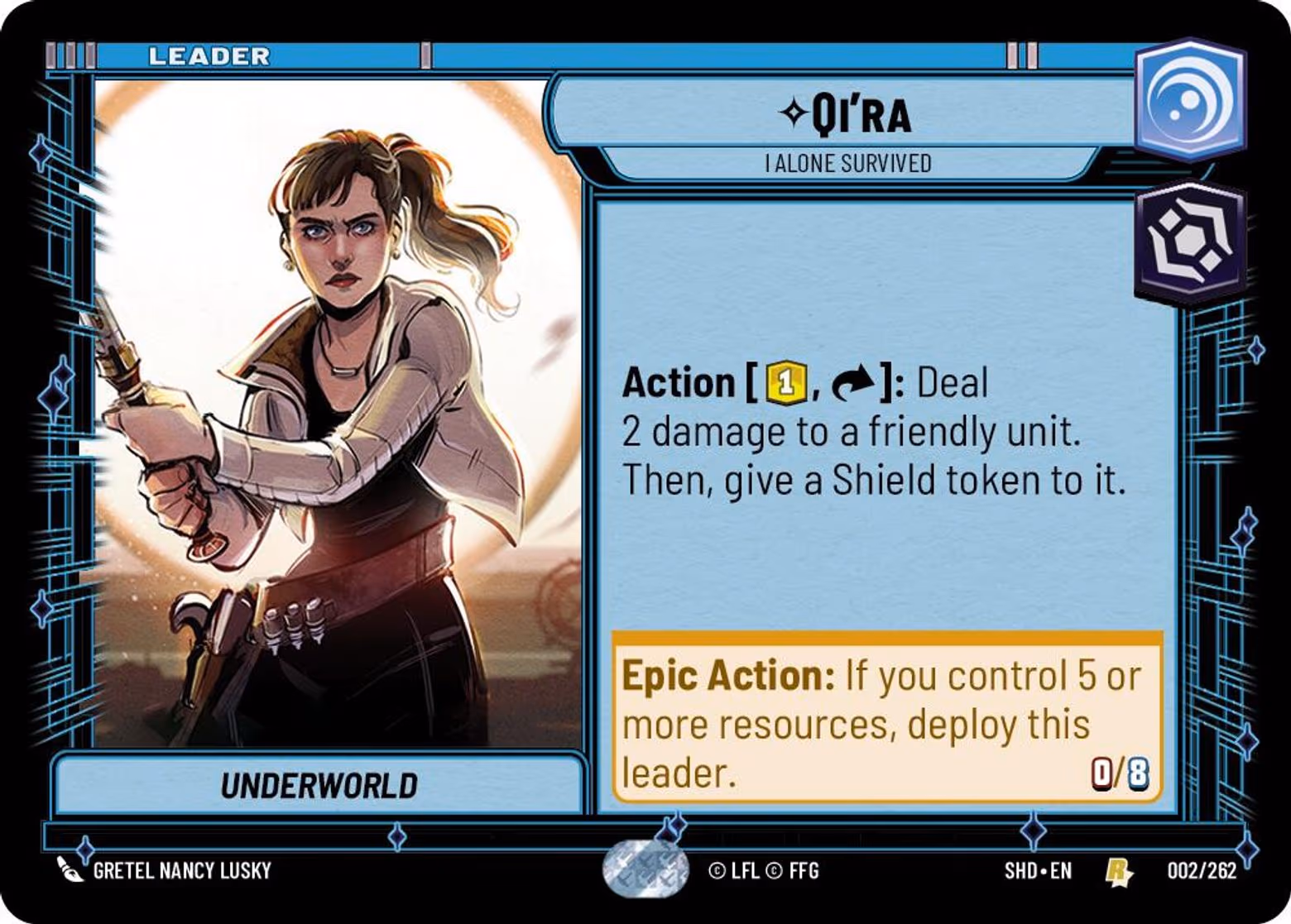 Qi'ra - I Alone Survived SHD-002 Star Wars Unlimited card