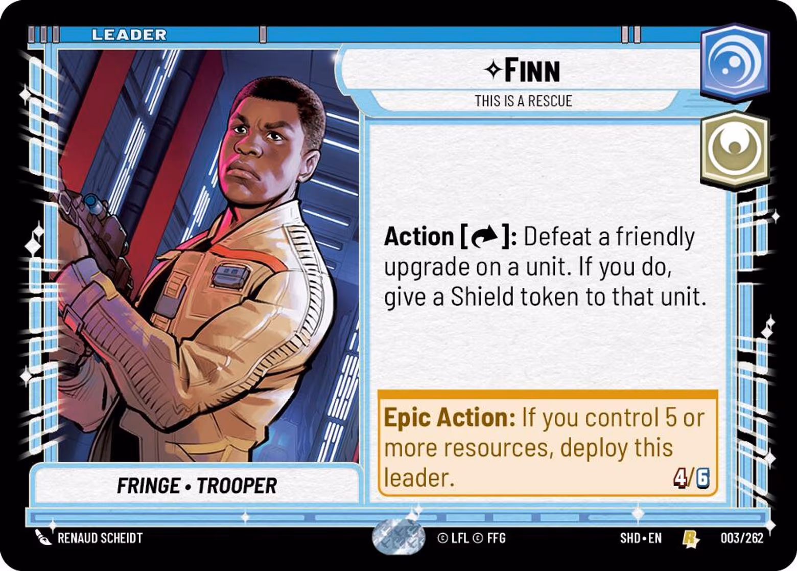 Finn - This is a Rescue SHD-003 Star Wars Unlimited card