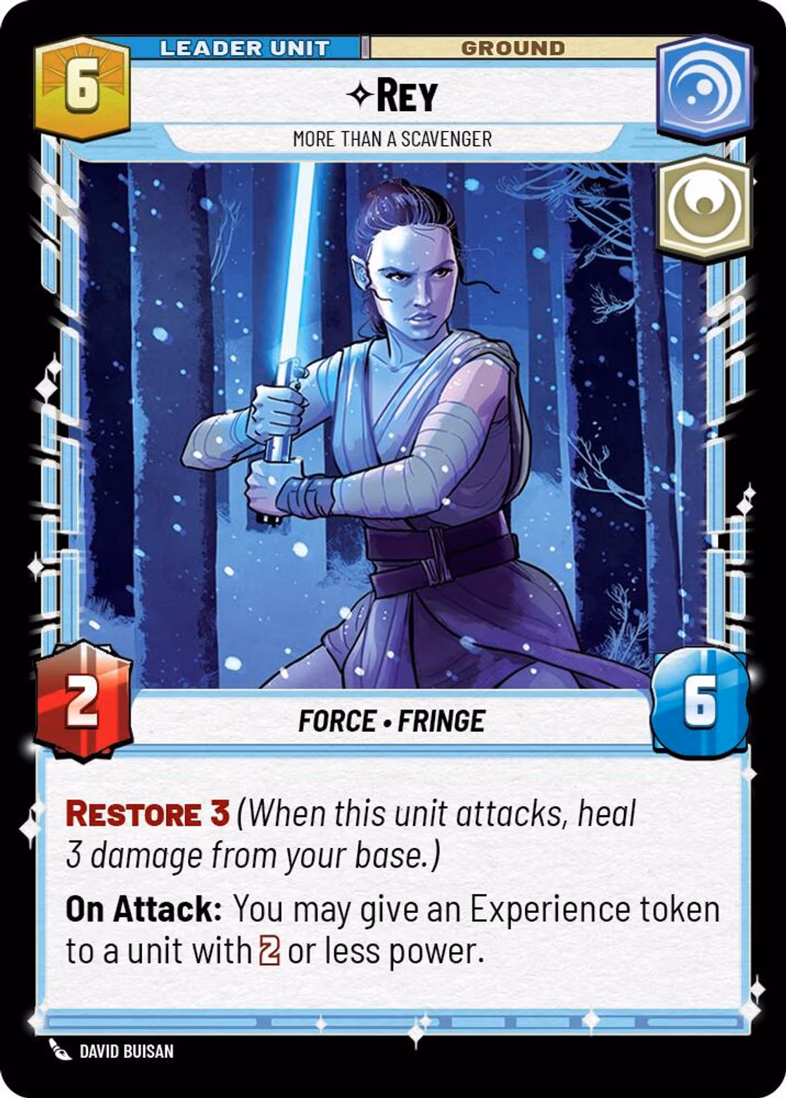 Rey - More Than a Scavenger SHD-004 Star Wars Unlimited card (back face)