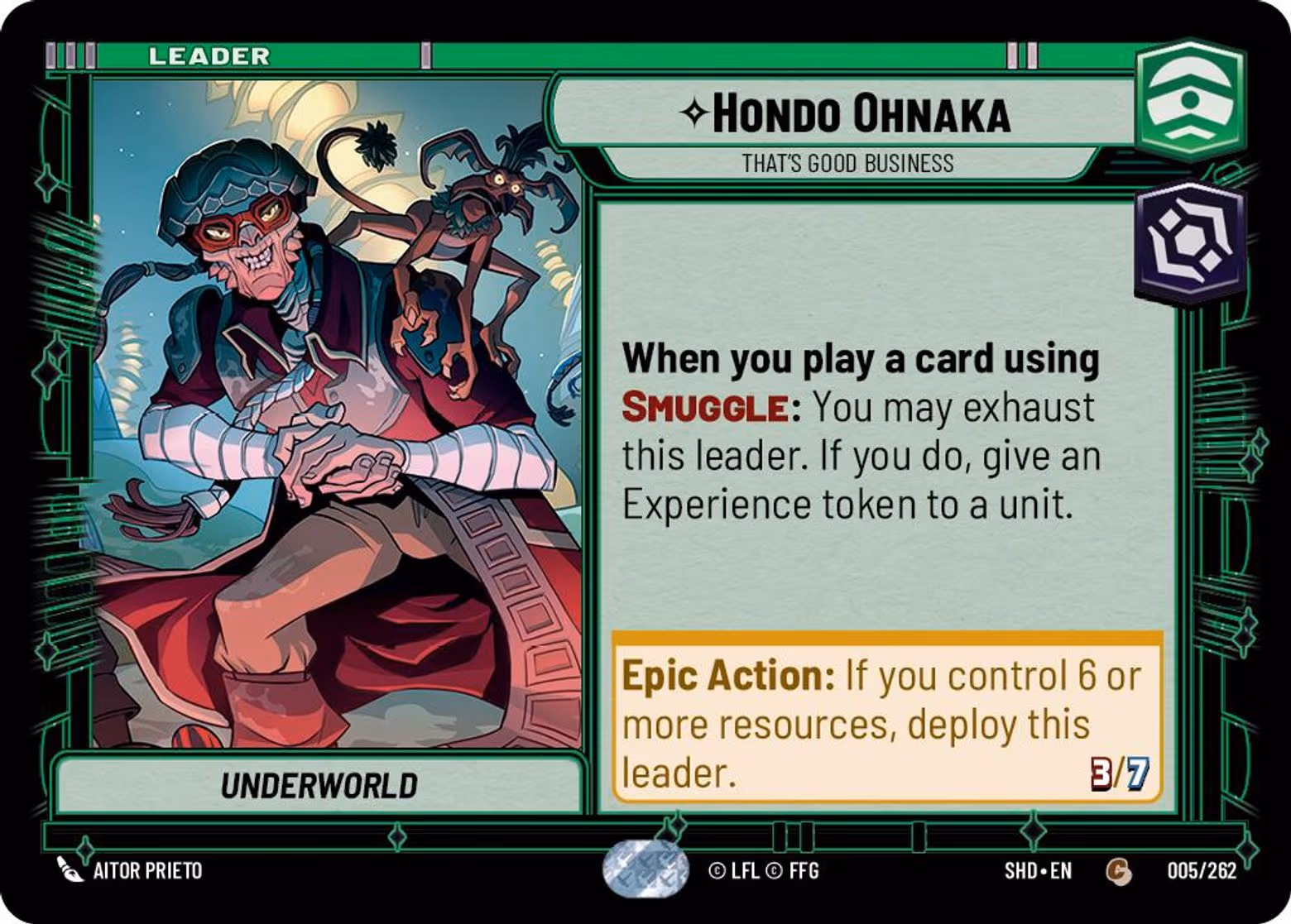 Hondo Ohnaka Star Wars Unlimited leader