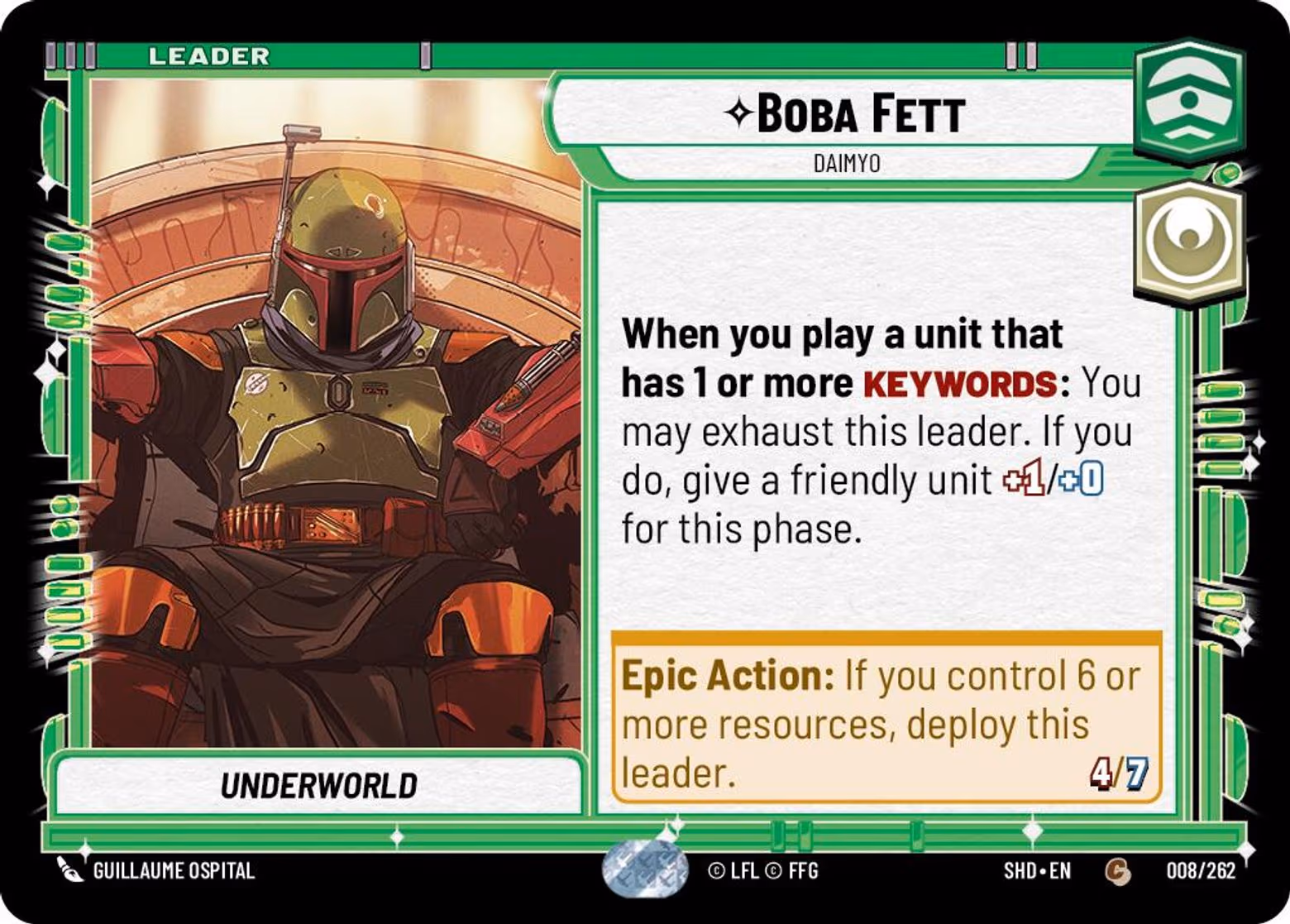 Boba Fett - Daimyo SHD-008 Star Wars Unlimited card