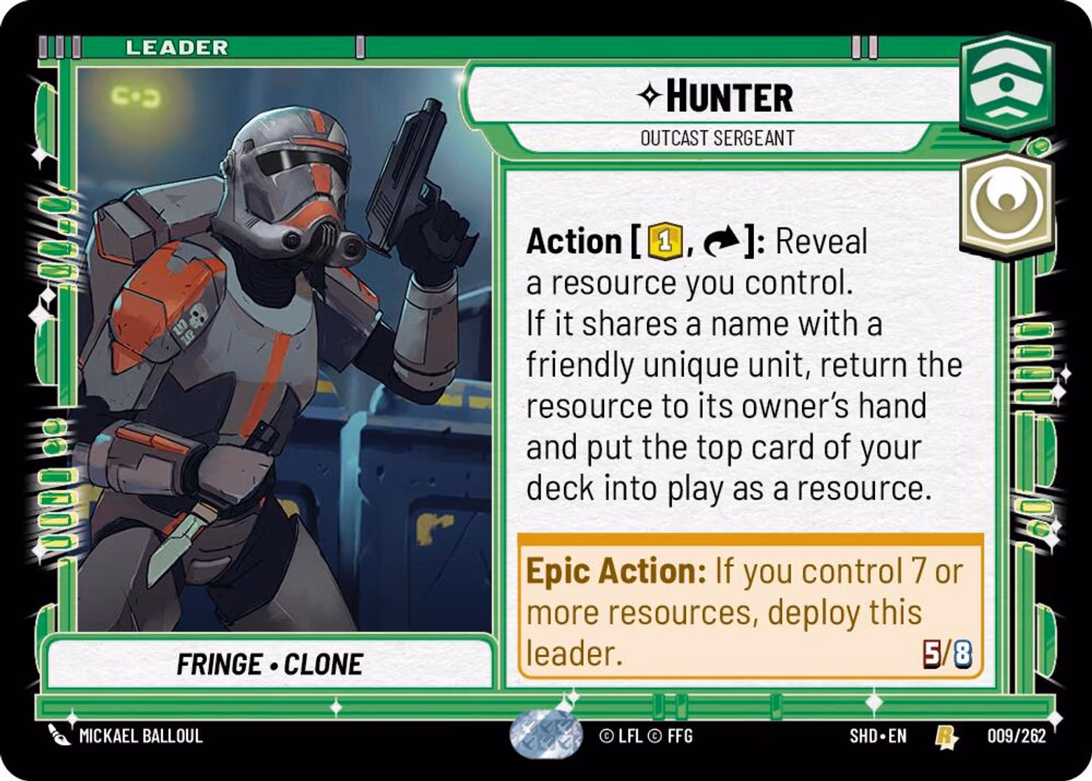 Hunter - Outcast Sergeant SHD-009 Star Wars Unlimited card